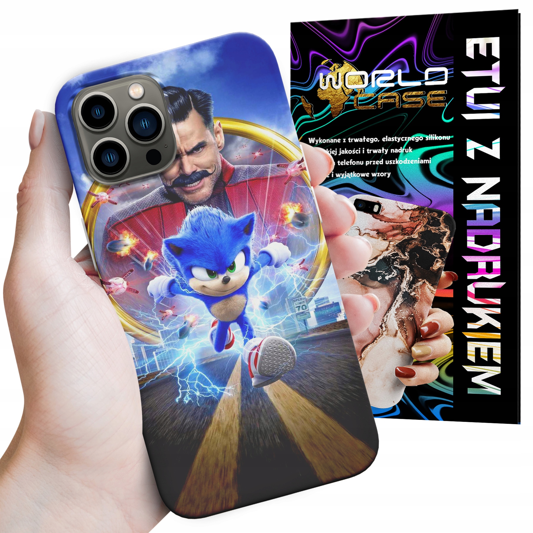 ETUI CASE DO IPHONE 15 PRO MAX - SONIC SONIK WZORY Z BAJEK MARIO PLECKI
