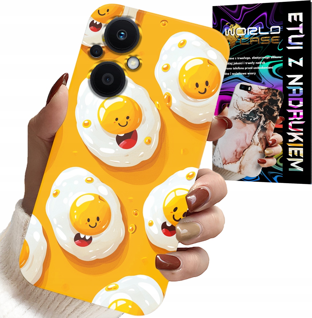 ETUI DO OPPO RENO7 LITE 5G - SŁODKIE UŚMIECHNIĘTE JAJKA CASE + FOLIA