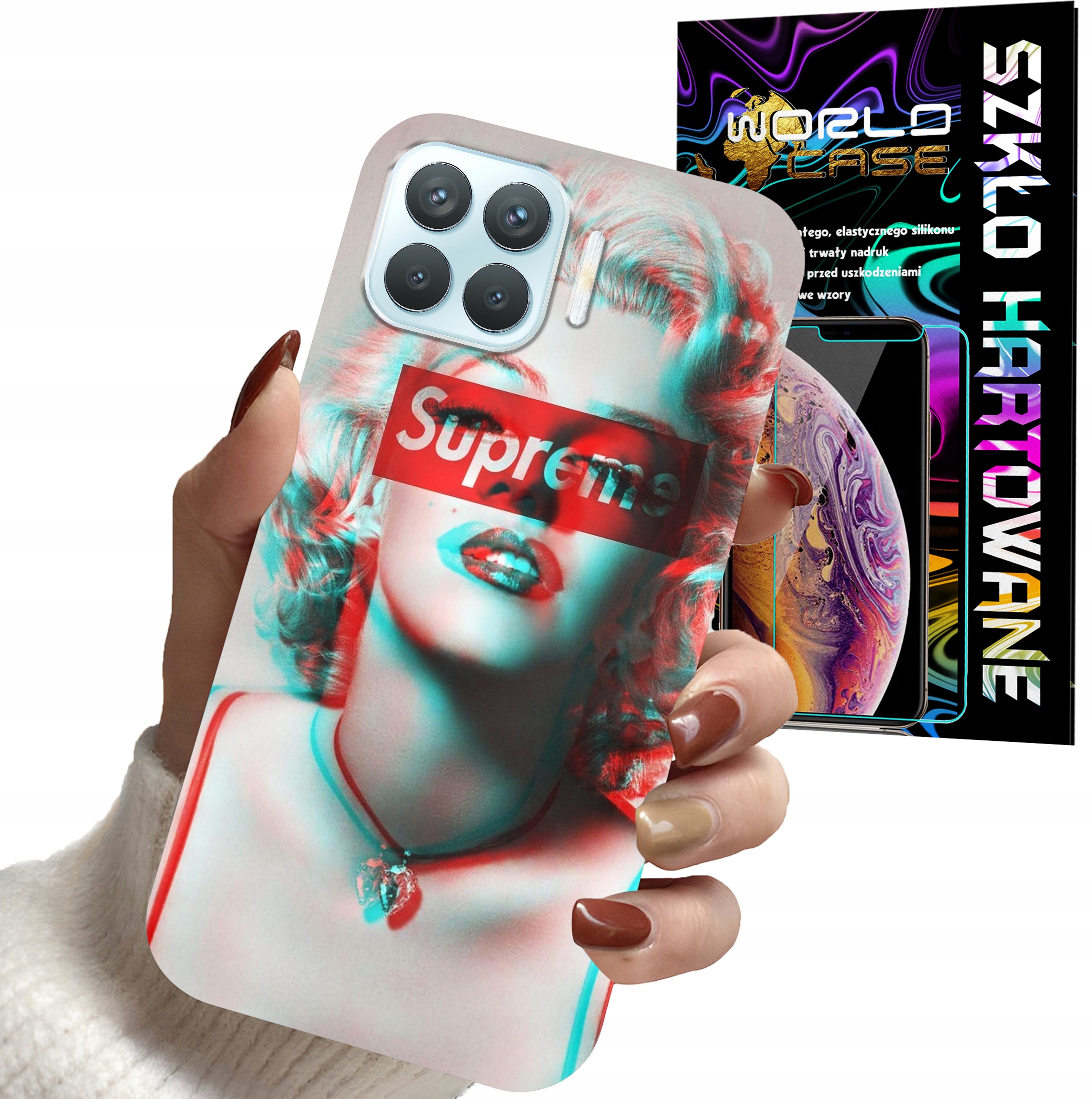 ETUI CASE DO OPPO RENO 4 LITE - Monroe MODNE KOBIECE WZORY + SZKŁO