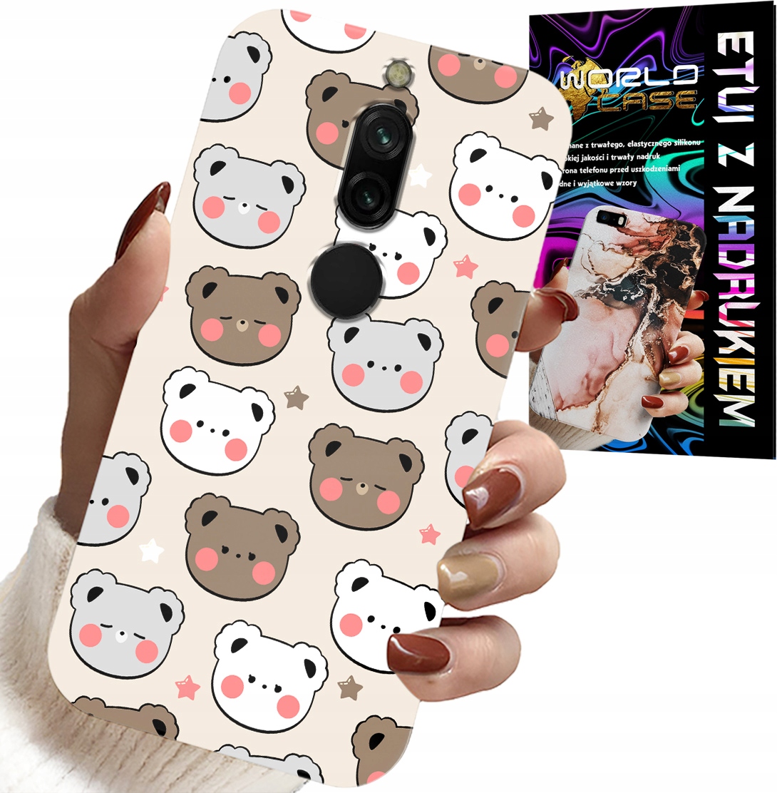 ETUI DO XIAOMI REDMI 8 - MIŚ MISIE WZORY DLA NAJMŁODSZYCH + SZKŁO