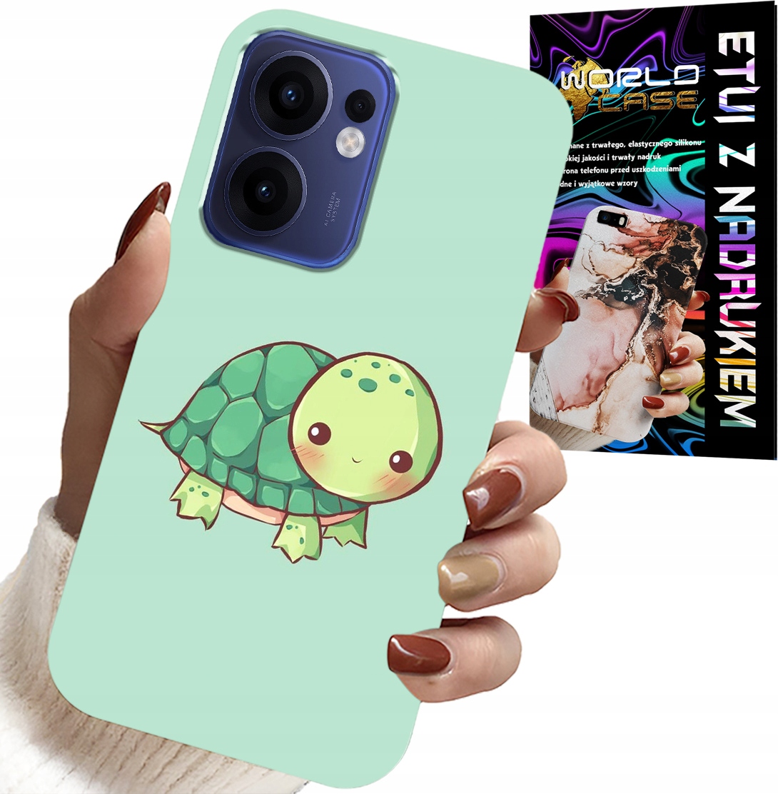 ETUI DO OPPO FIND X5 LITE - SŁODKIE ŻÓŁWKI WZORY DLA DZIECI + SZKŁO