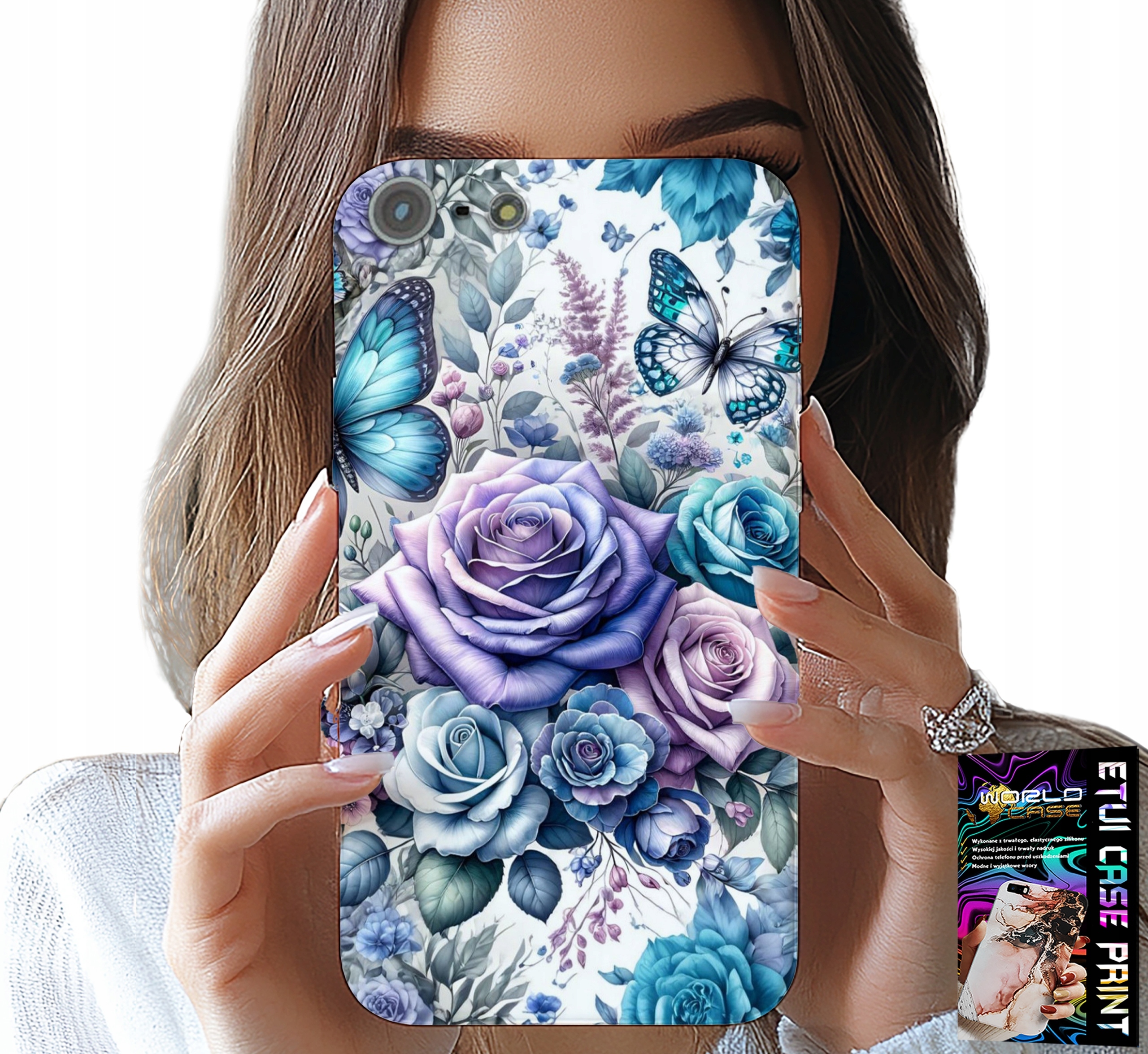 ETUI DO IPHONE 5 / 5S / 5C - KWIECISTE WZORY RÓŻEKWIATKI CASE + SZKŁO