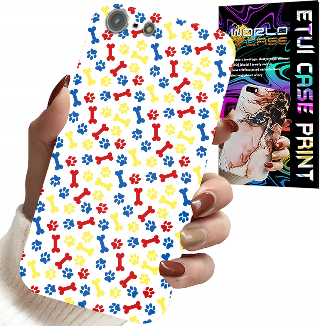 ETUI DO IPHONE 5 / 5S / 5C - ŁAPKI KOŚCI PIES PATROL BAJKI + SZKŁO