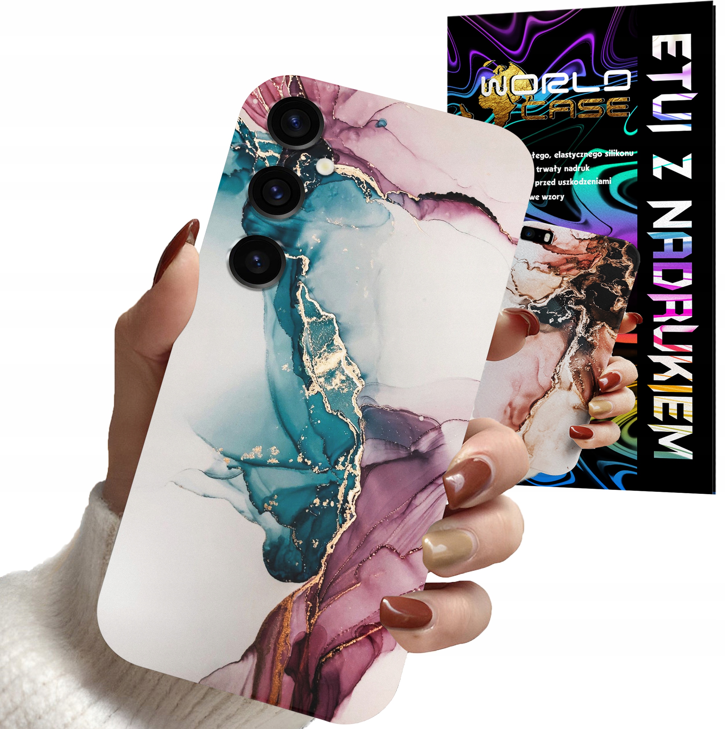ETUI CASE DO SAMSUNG S24 FE - MARMUR WZORY DLA KOBIET PLECKI OBUDOWA