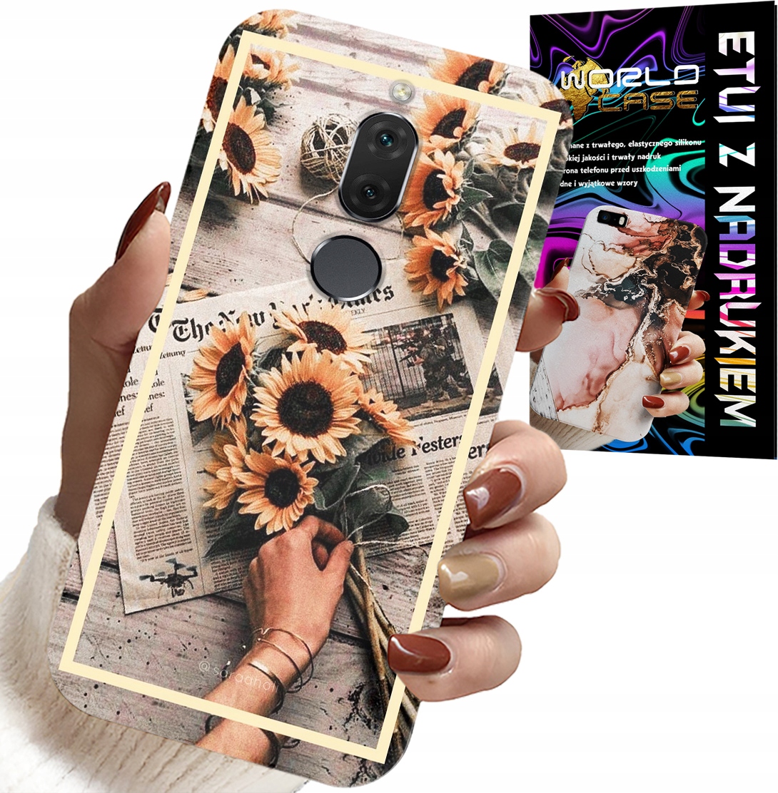 ETUI DO HUAWEI MATE 10 LITE - KWIATISTY WZÓR SŁONECZNIK SŁONECZNIKI