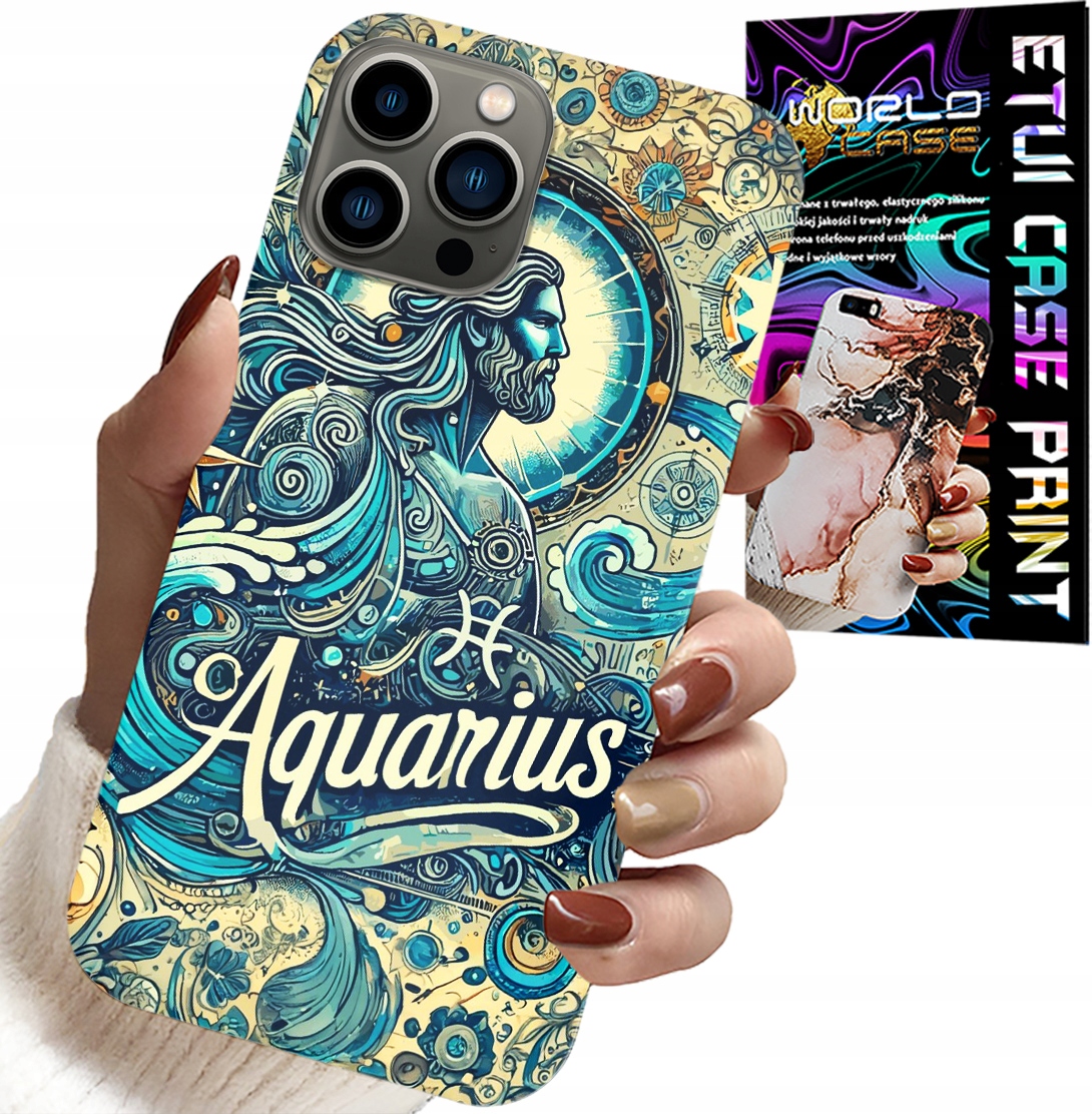 ETUI DO IPHONE 12 PRO - ZNAK ZODIAKU, WODNIK, ASTRONOMIA PLECKI