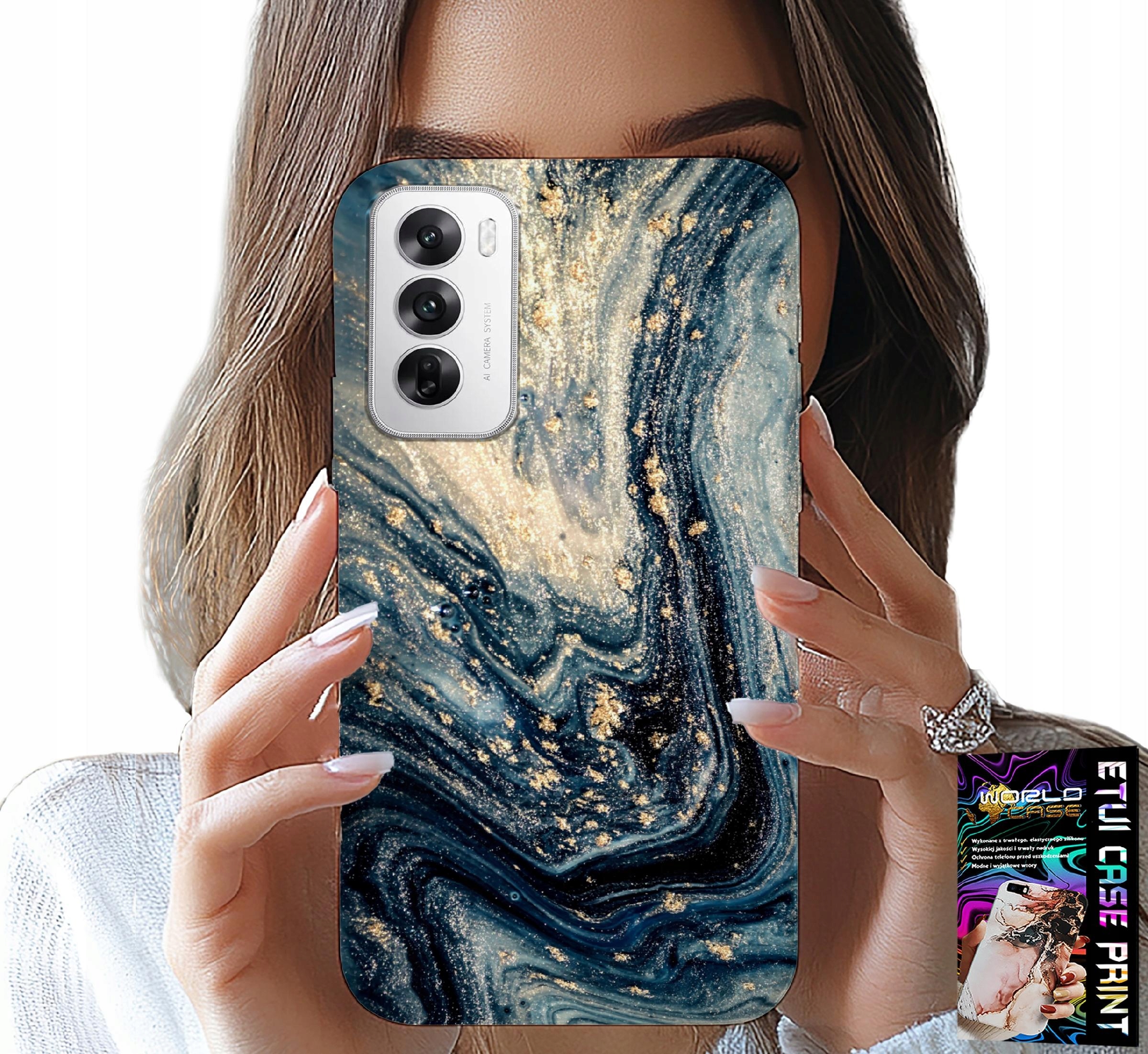 ETUI DO OPPO RENO12 PRO 5G - KAMIENNE ELEGANCKIE WZORY OBUDOWA CASE