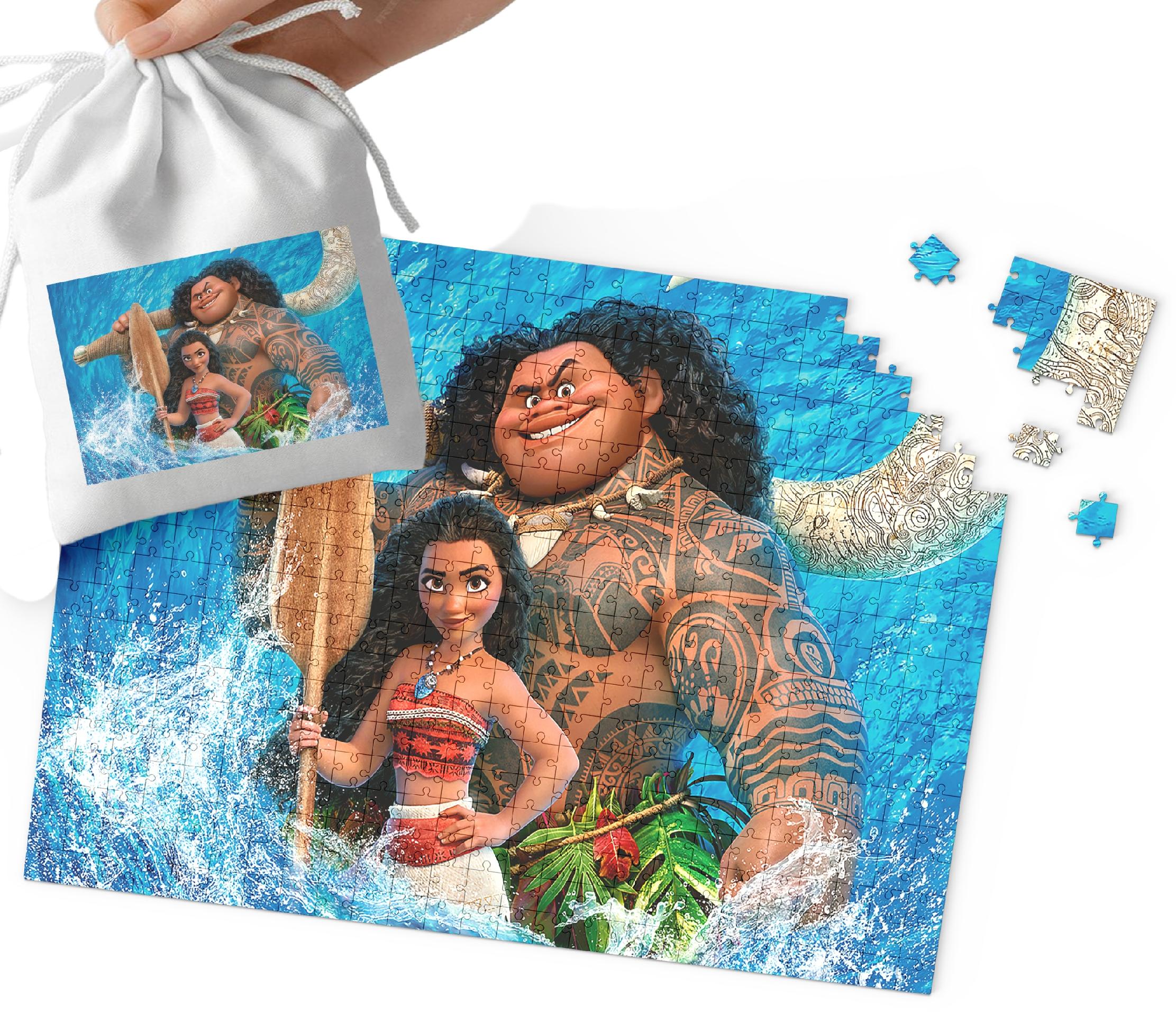 PUZZLE - VAIANA WZORY Z BAJEK I GIER DLA DZIECI 96EL + WORECZEK