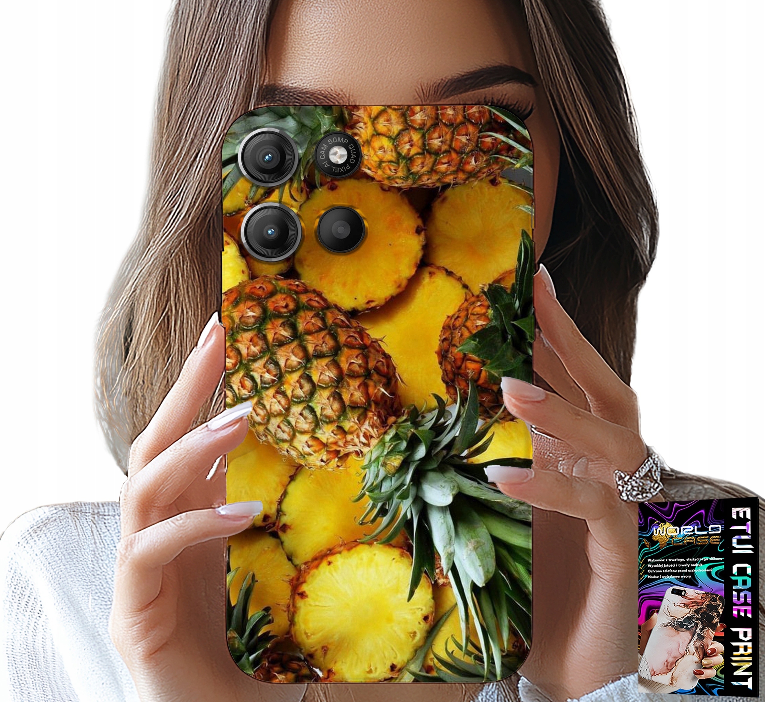 ETUI DO MOTOROLA MOTO G15 - ANANAS OWOCOWY CASE OBUDOWA + SZKŁO