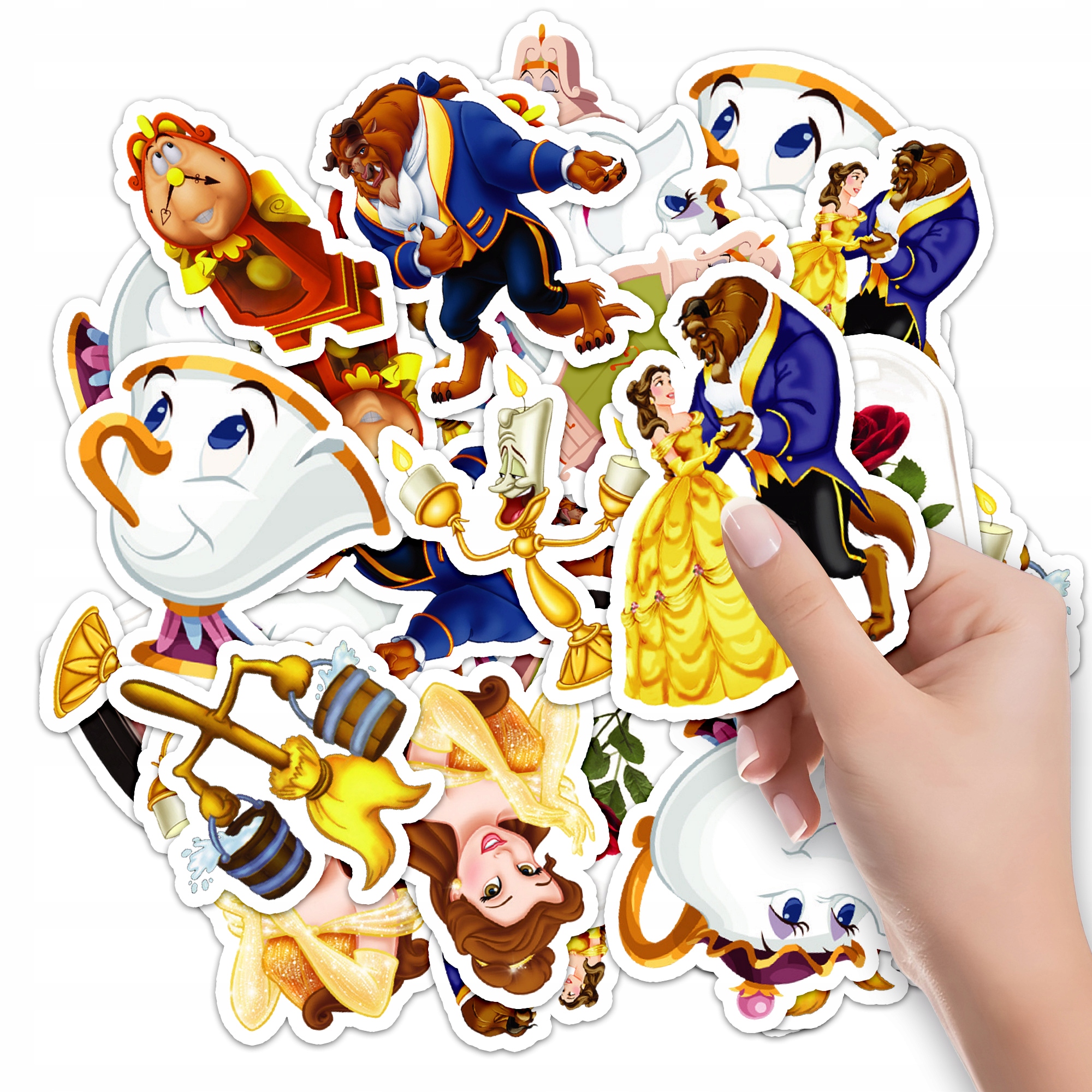 NAKLEJKI NA ZESZYT NALEPKA Z POSTACIAMI PIĘKNA I BESTIA WZORY 10SZT