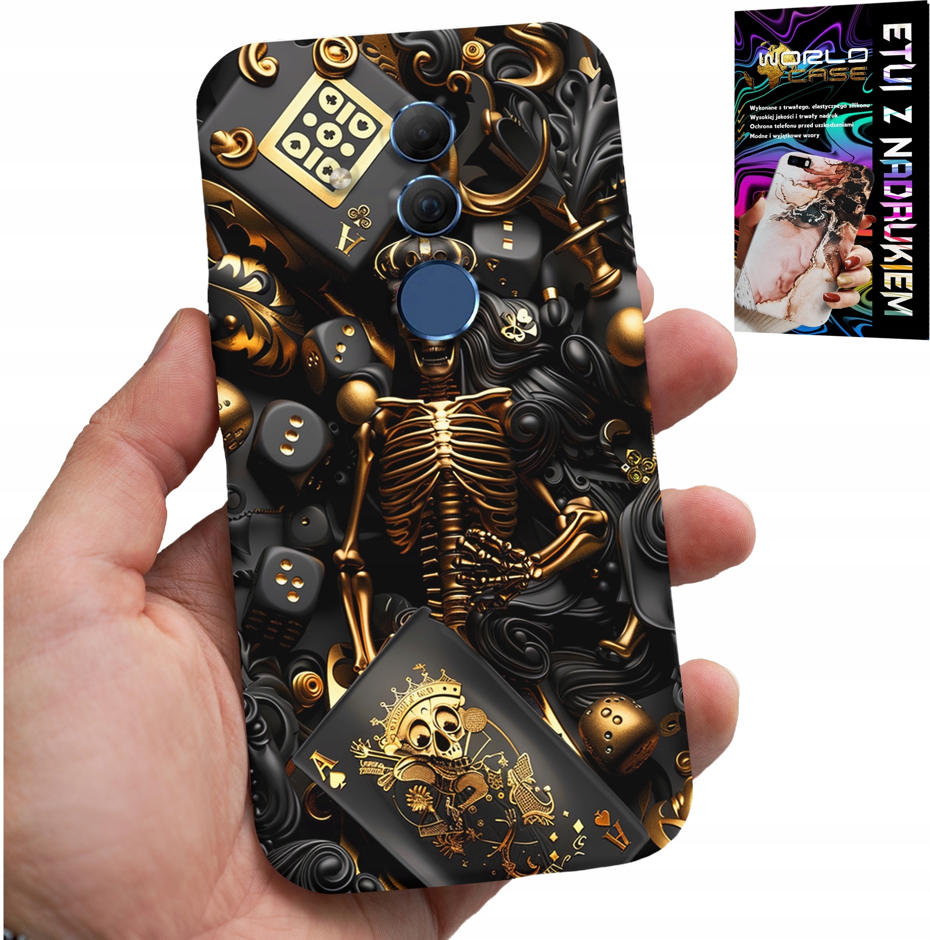 ETUI DO HUAWEI MATE 20 LITE - KRÓL POKER KOŚCI AS WZORY DLA MEN +SZKŁO