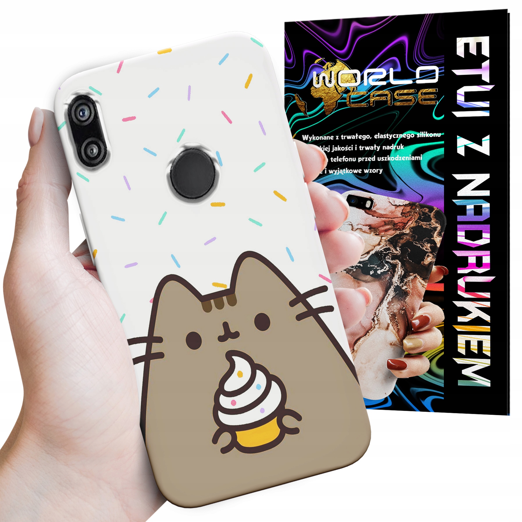 ETUI CASE DO HUAWEI P SMART 2019 - SŁODKI KOTEK KOT OBUDOWA PLECKI