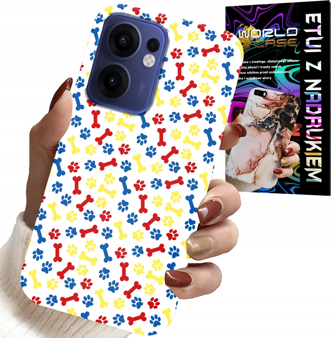 ETUI DO OPPO FIND X5 LITE - ŁAPKI KOŚCI PIES PATROL BAJKI + SZKŁO