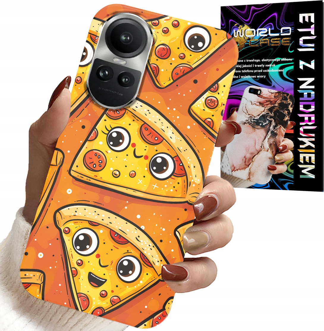 ETUI DO OPPO RENO10 PRO 5G - SŁODKIE UŚMIECHNIĘTE PIZZE CASE + FOLIA