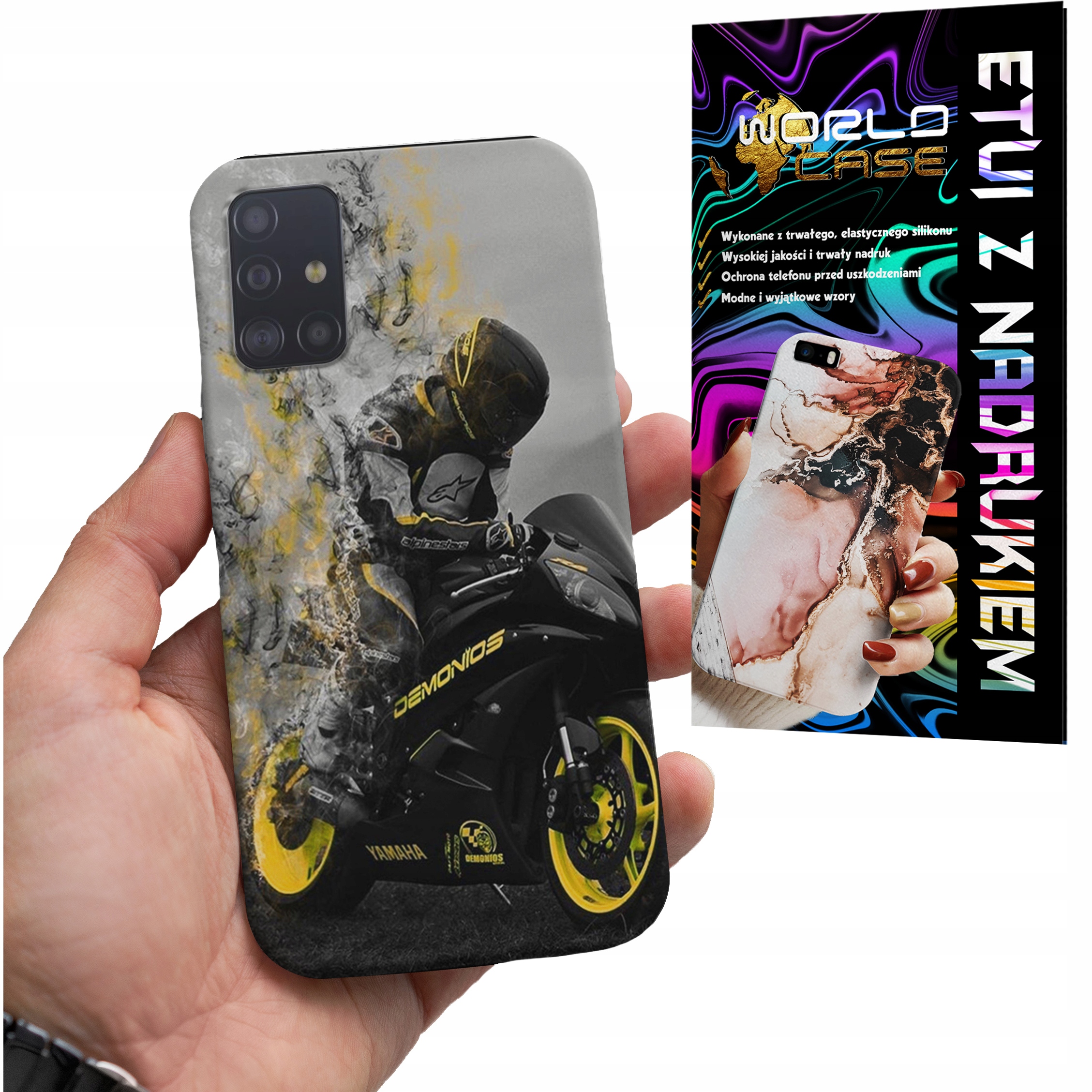 ETUI CASE DO SAMSUNG A51 - MOTOR FAN Motocykle MĘSKIE WZORY PLECKI