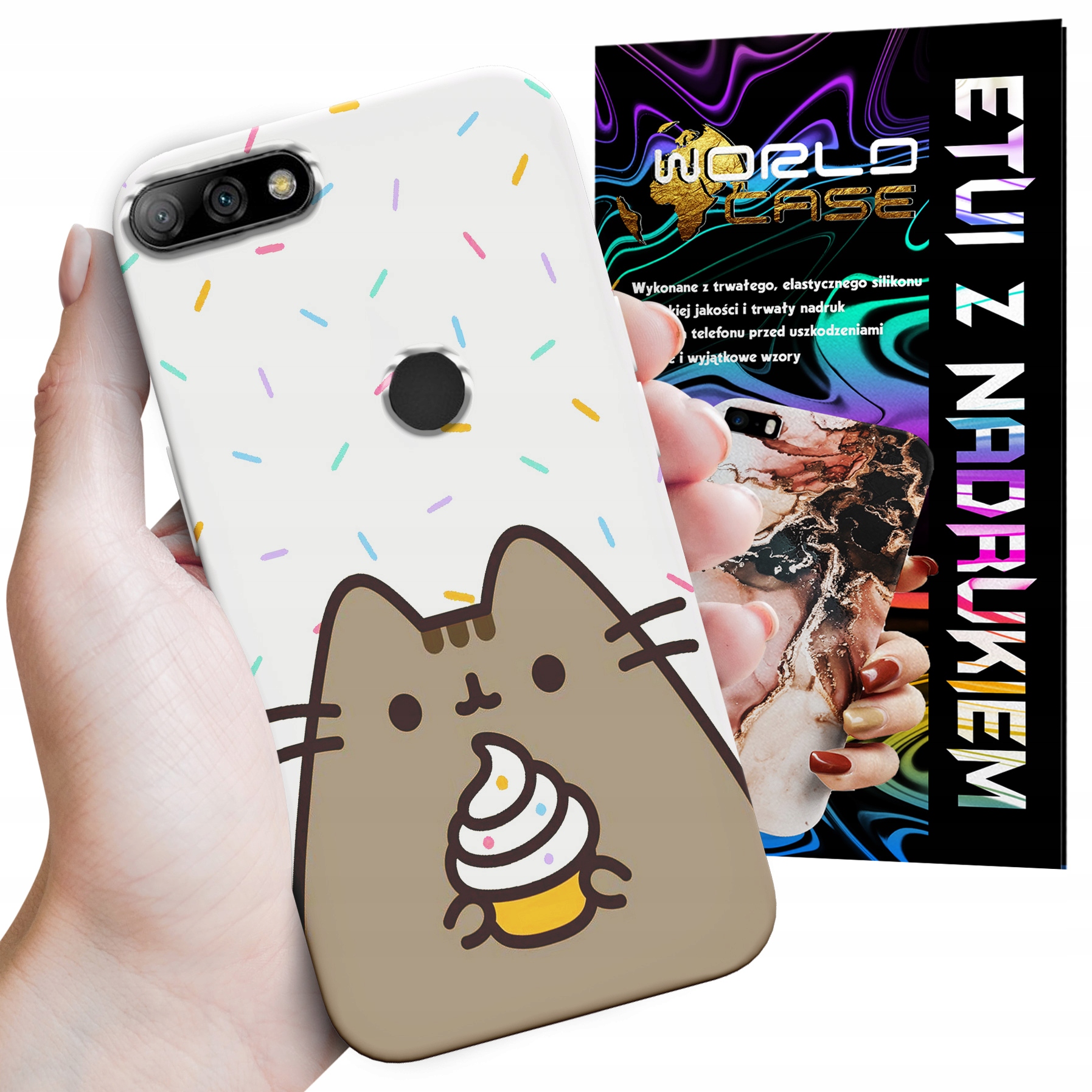 ETUI CASE DO HUAWEI Y7 2018 - SŁODKI KOTEK KOT OBUDOWA PLECKI