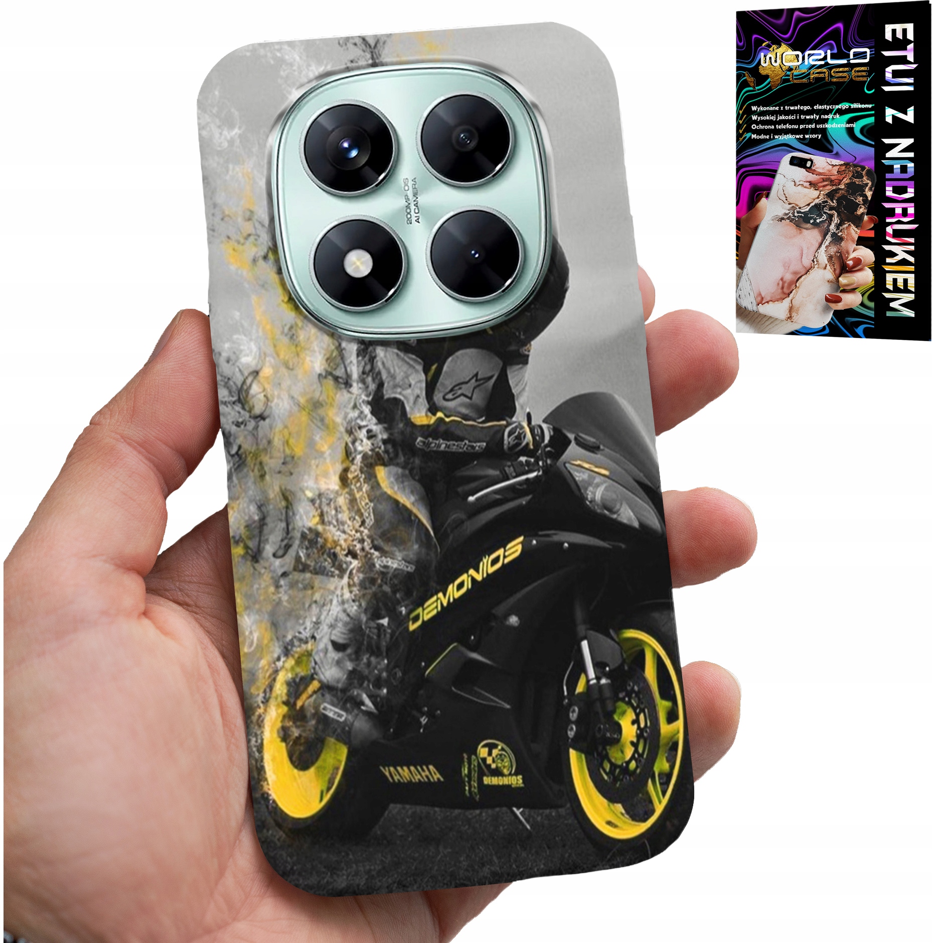 ETUI DO XIAOMI NOTE 14 PRO+ 5G - MOTOR MOTOCYKLE FAN WIELE WZORÓW PLECKÓW