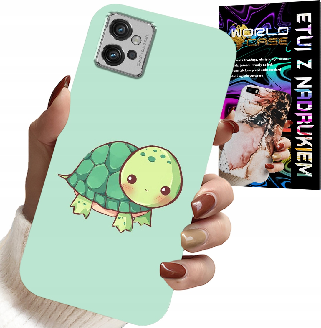 ETUI DO MOTOROLA G32 - SŁODKIE ŻÓŁWKI WZORY DLA DZIECI + FOLIA