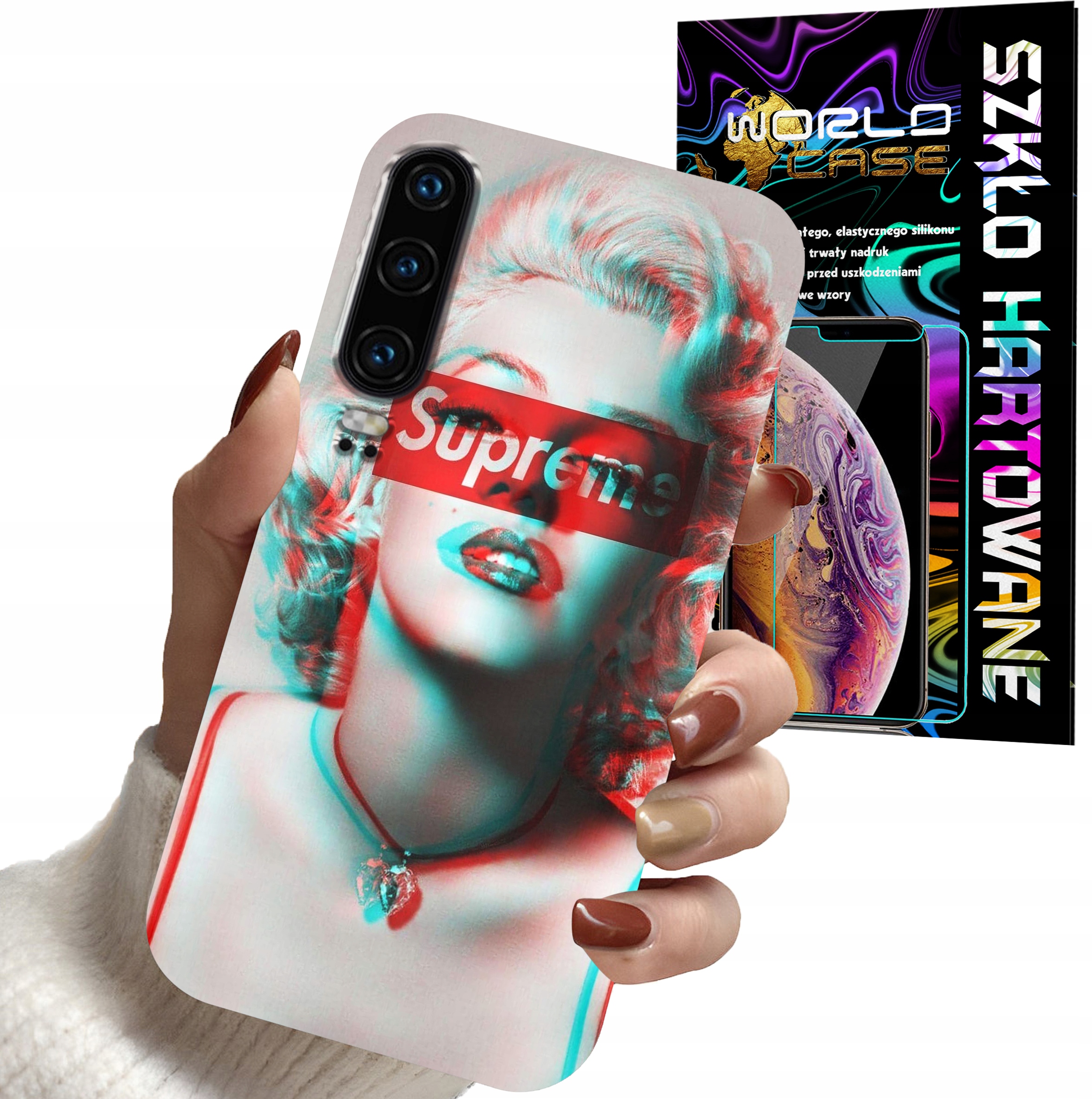 ETUI DO SAMSUNG A70 - Monroe MODNE KOBIECE WZORY + SZKŁO