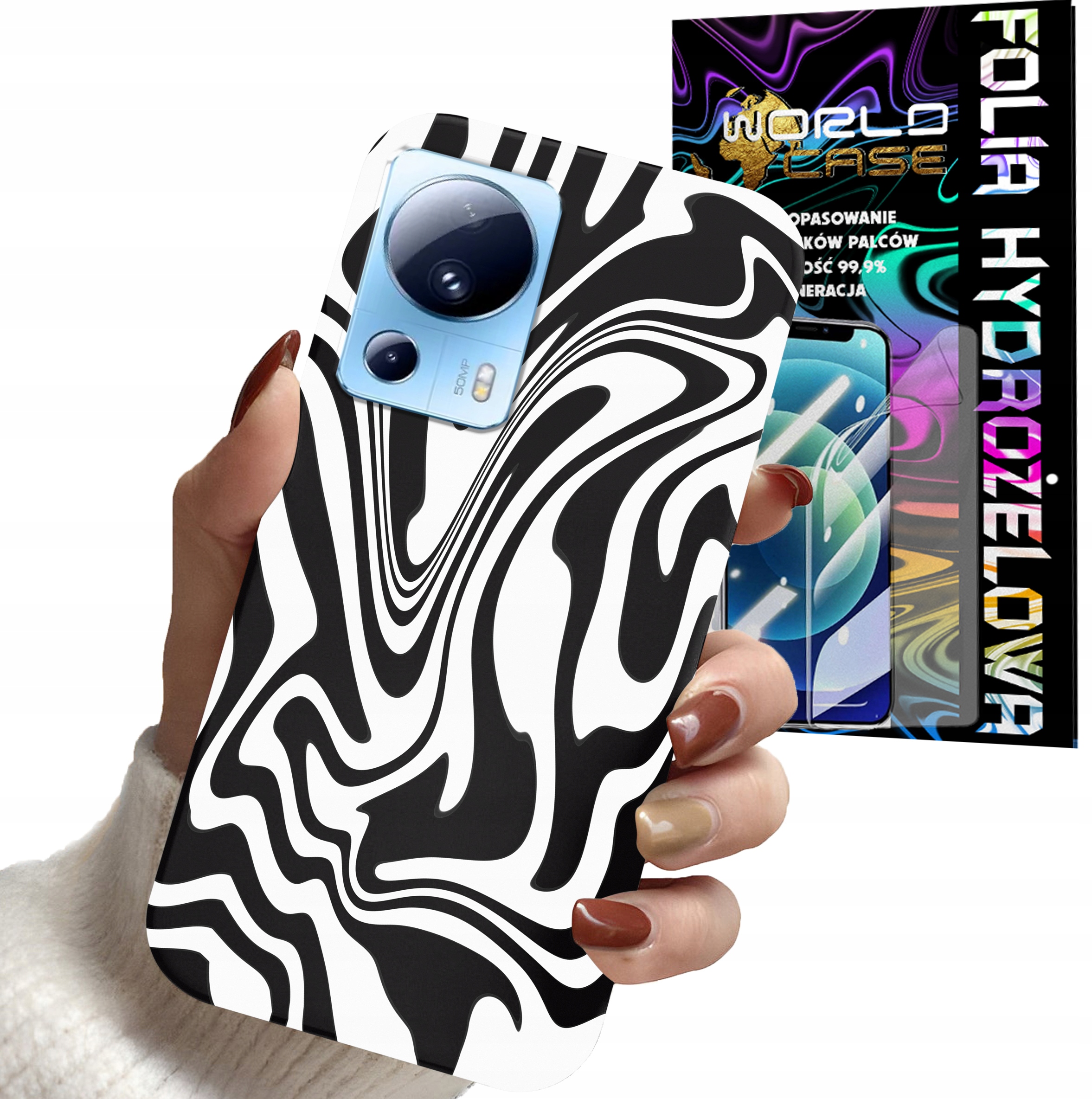 ETUI CASE DO XIAOMI 13 LITE - ABSTRAKCJA ZEBRA MODNE WZORY DLA KOBIET+FOLIA