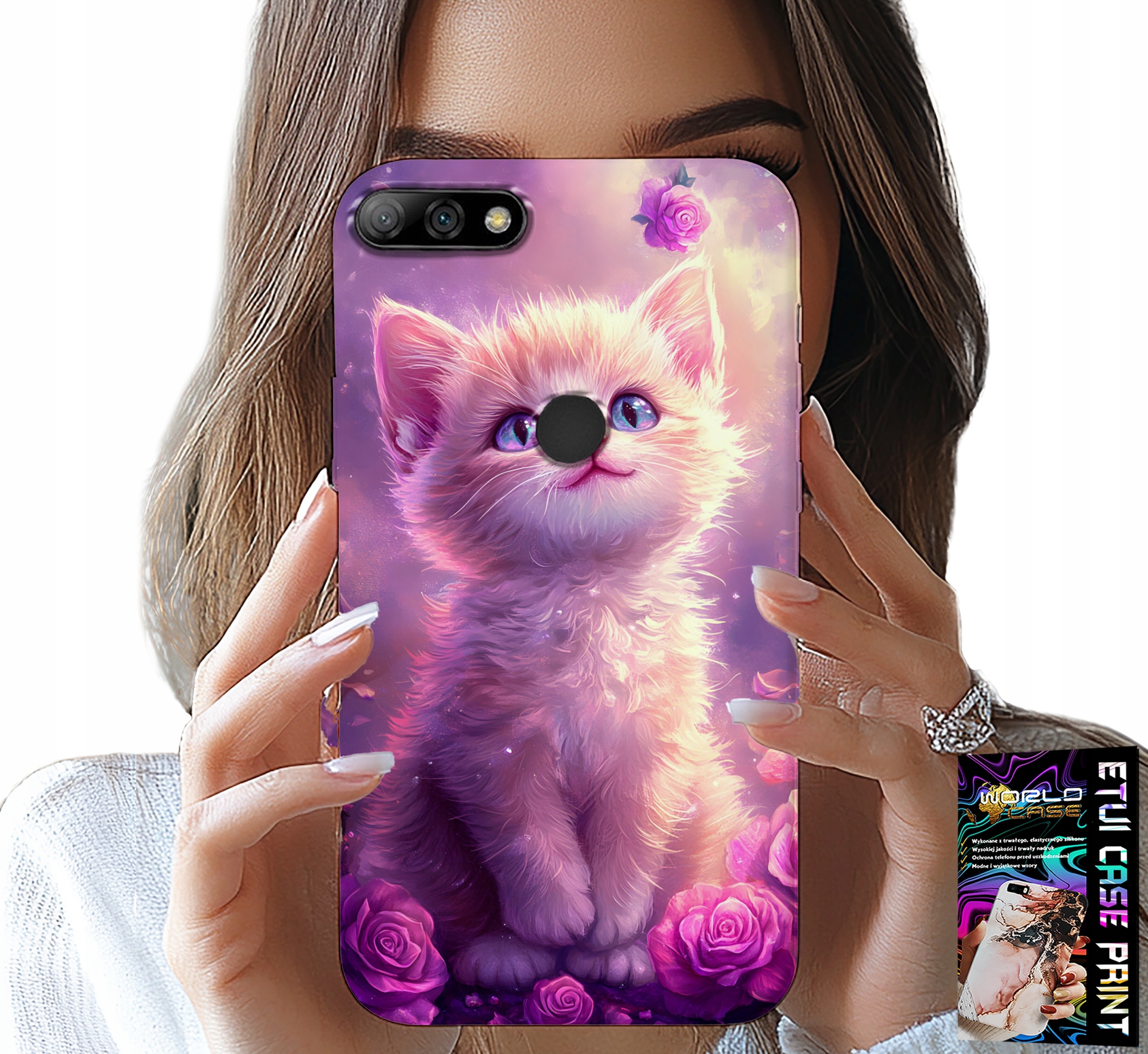 ETUI DO HUAWEI Y7 2018 - SŁODKI KOTEK, KOT, WZORY ZE ZWIERZĘTAMI