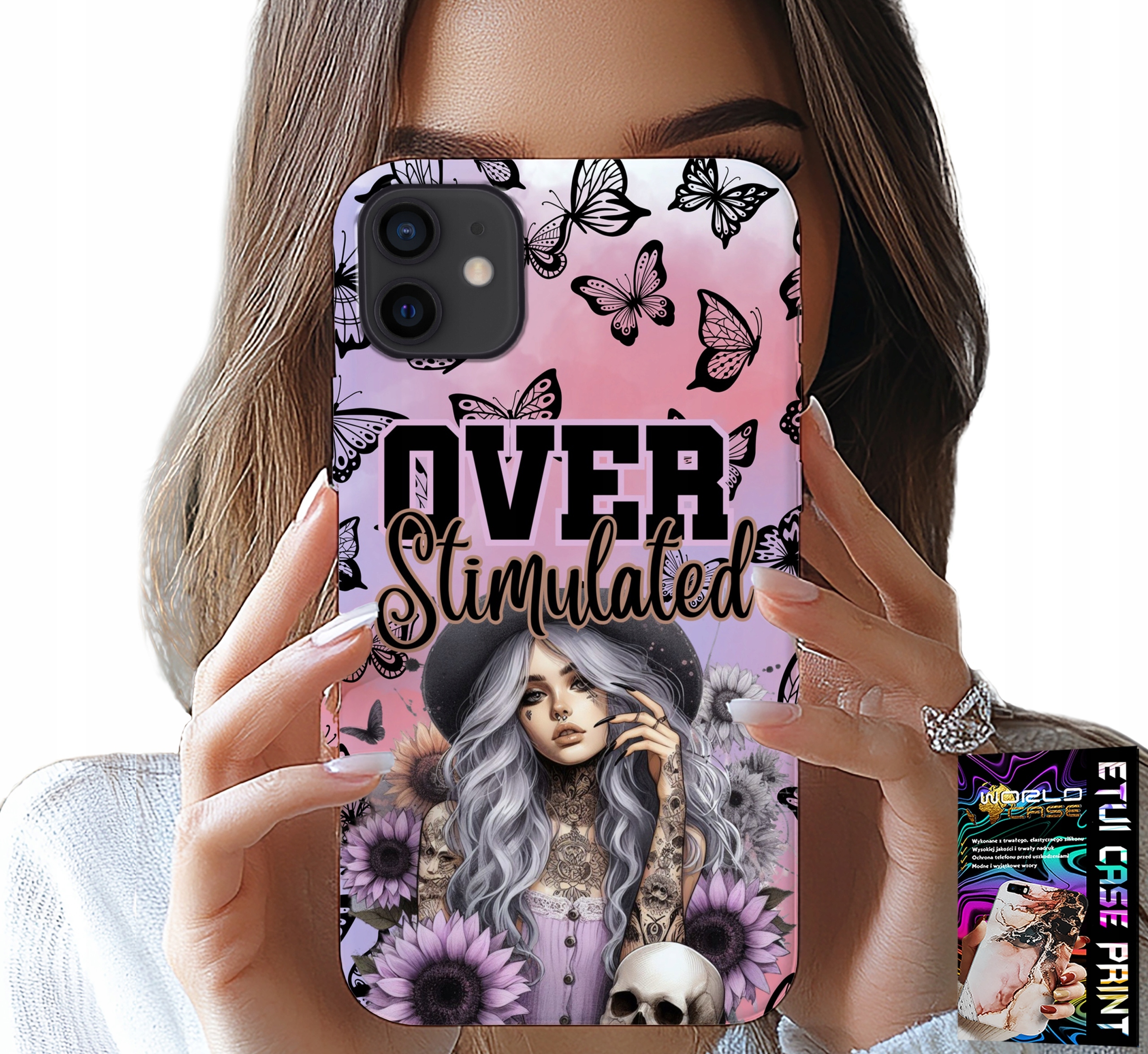 ETUI DO IPHONE 12 MINI - OVER STIMULATED, NASTOLETNIE WZORY, CASE