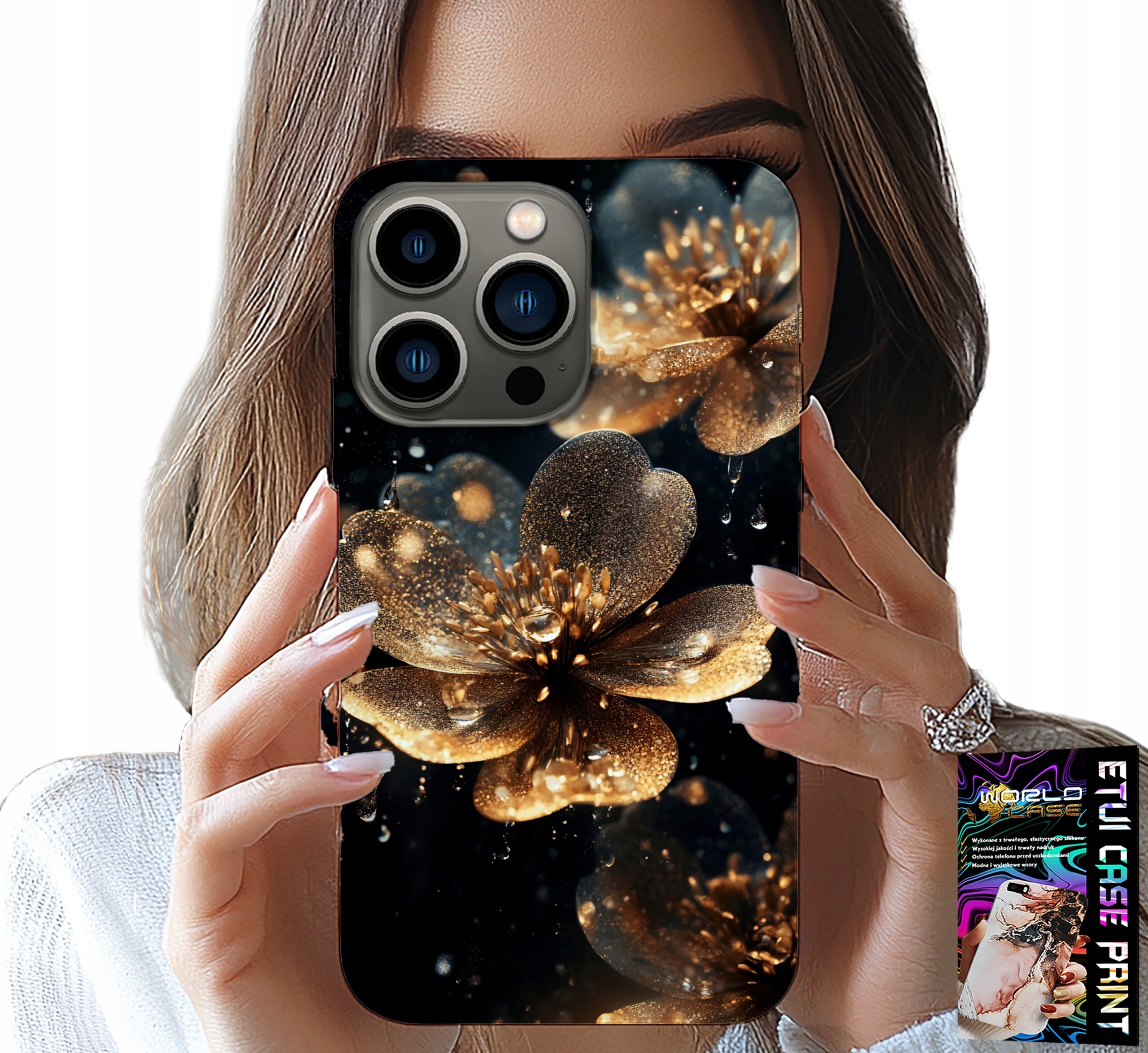 ETUI DO IPHONE 16 PRO - PIĘKNE WZORY KWIATÓW, PLECKI, FUTERAŁ