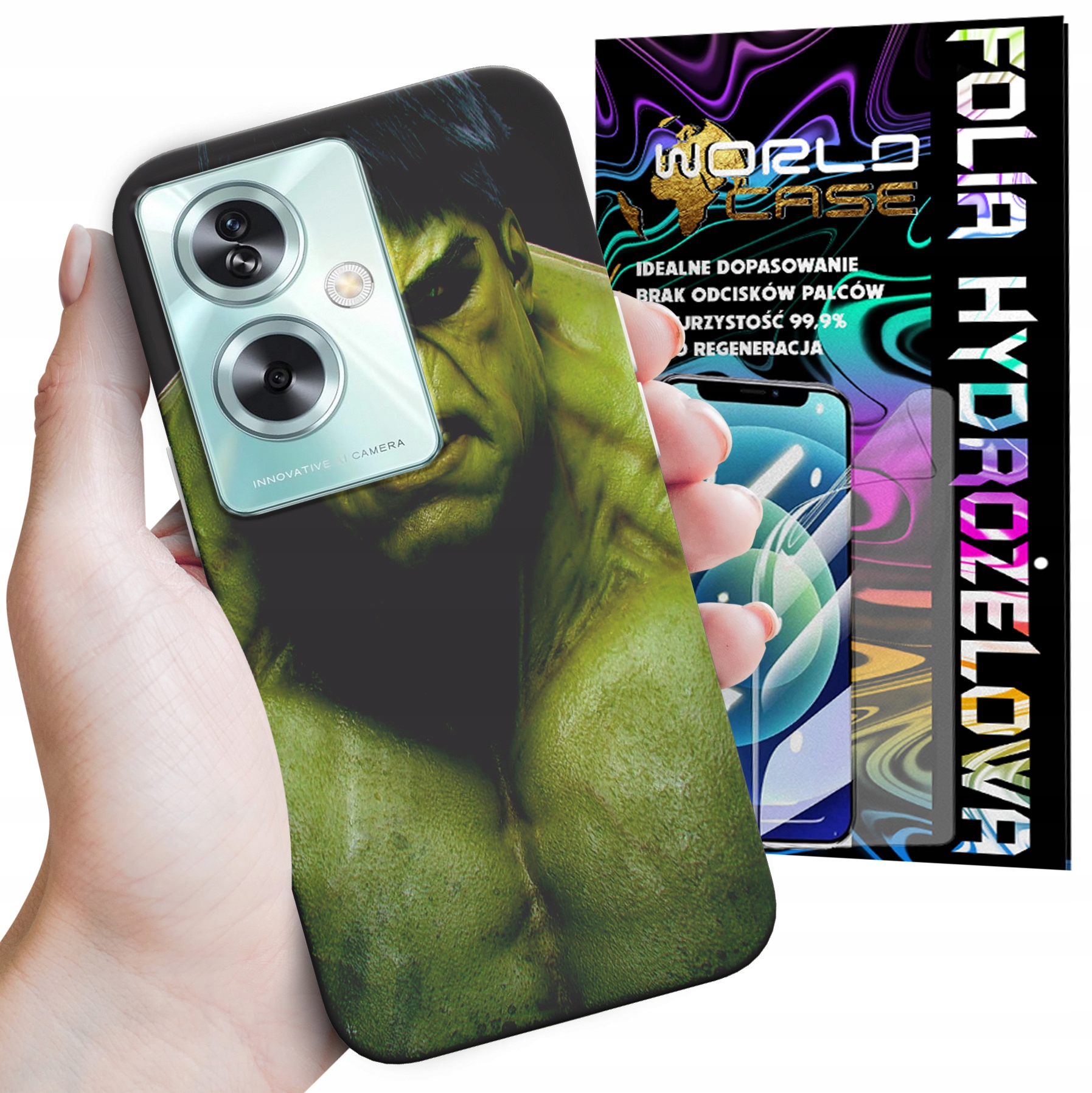 ETUI DO OPPO A79 5G - HULK AVENGERS SPIDERMAN MARVEL + FOLIA