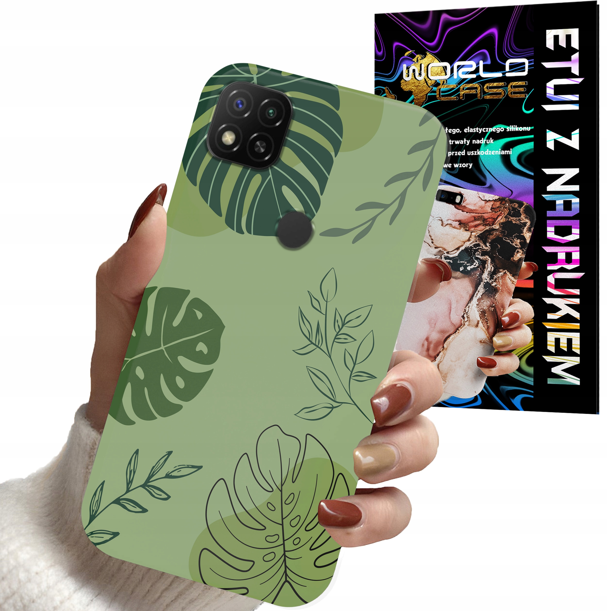 ETUI CASE DO XIAOMI REDMI 9C - LIŚCIE WZORY DLA KOBIET KWIATY RÓŻE