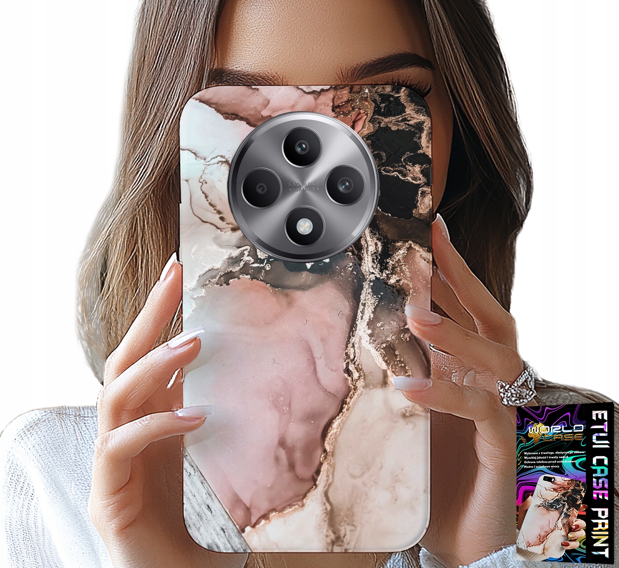 ETUI DO OPPO RENO12 F / 12FS 5G - ELEGANCKI MARMUREK MODNE WZORY + SZKŁO