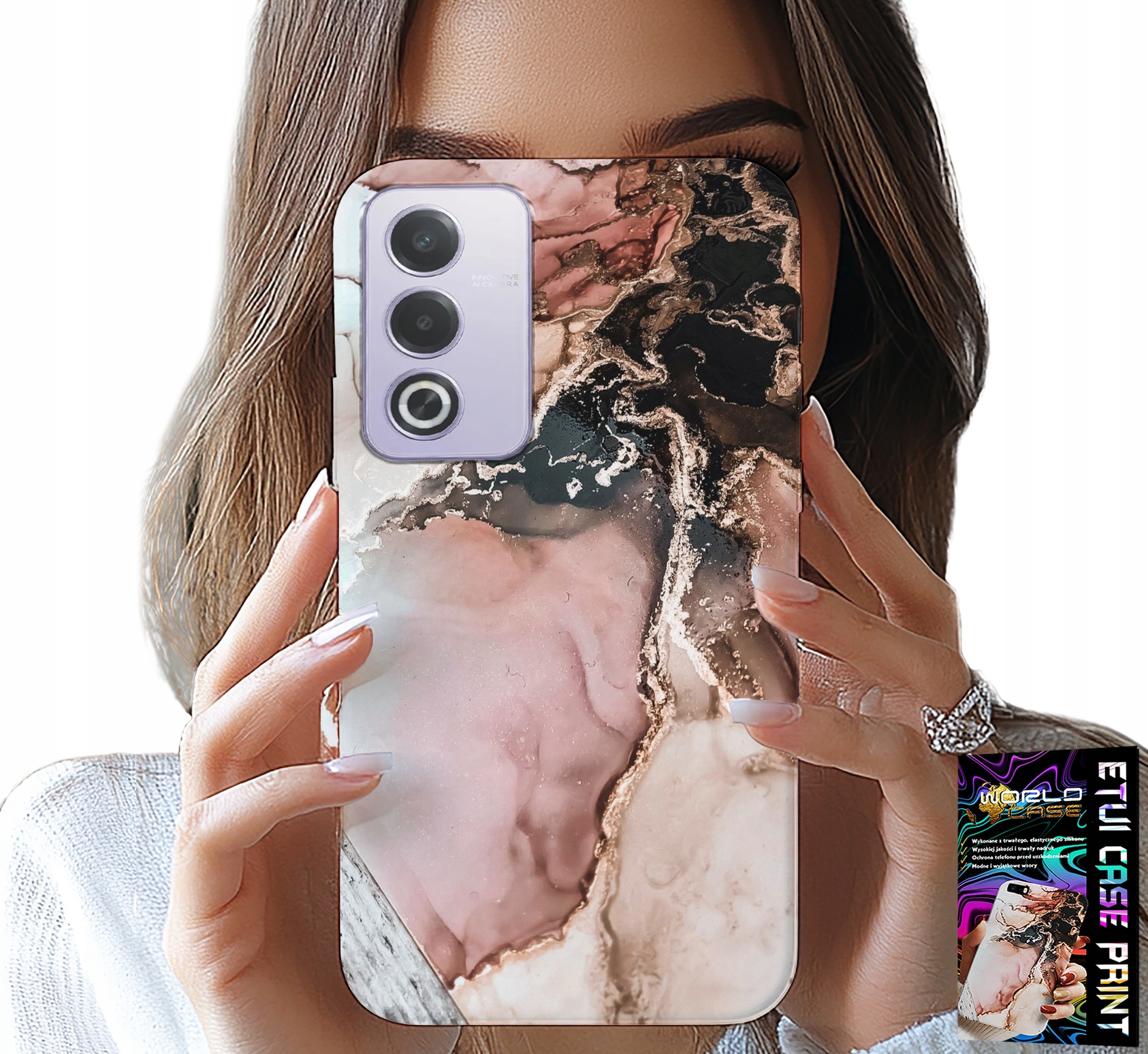 ETUI DO OPPO A80 5G - ELEGANCKI MARMUREK MODNE WZORY + FOLIA