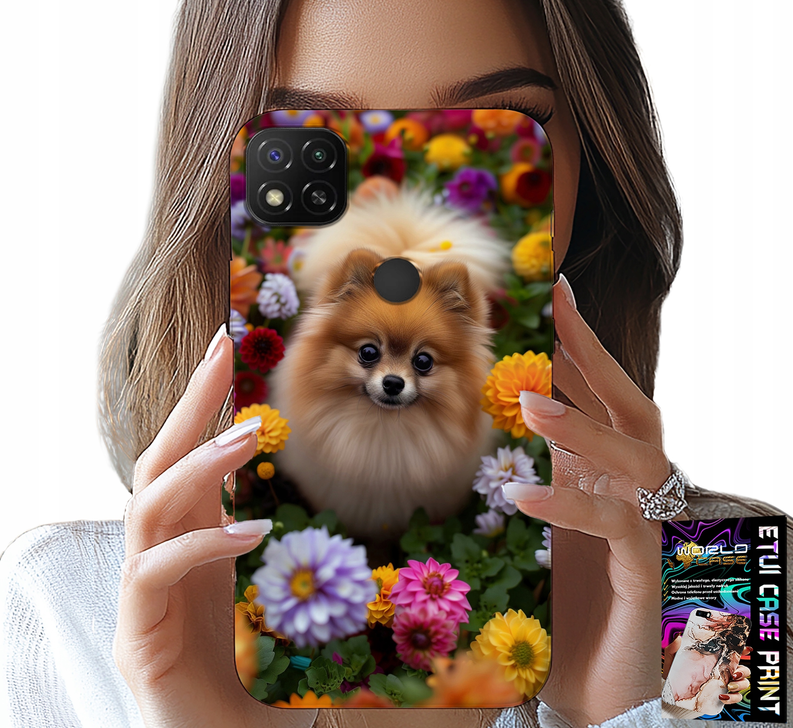 ETUI DO XIAOMI REDMI 9C - SŁODKI PIESEK, POMERANIAN CASE + SZKŁO