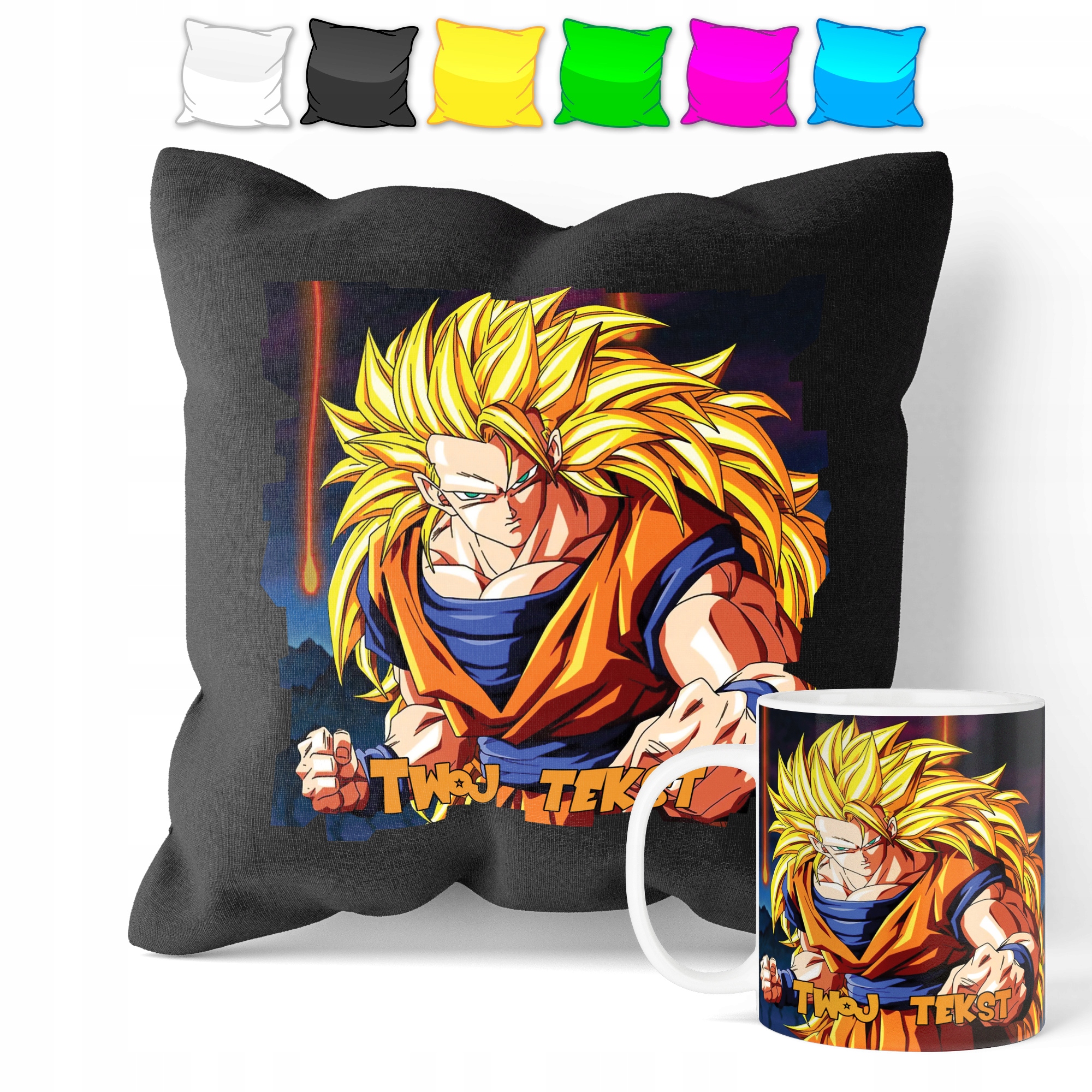 ZESTAW: KUBEK + POSZEWKA -DRAGON BALL ANIME - PREZENT WIELE WZORÓW + IMIĘ