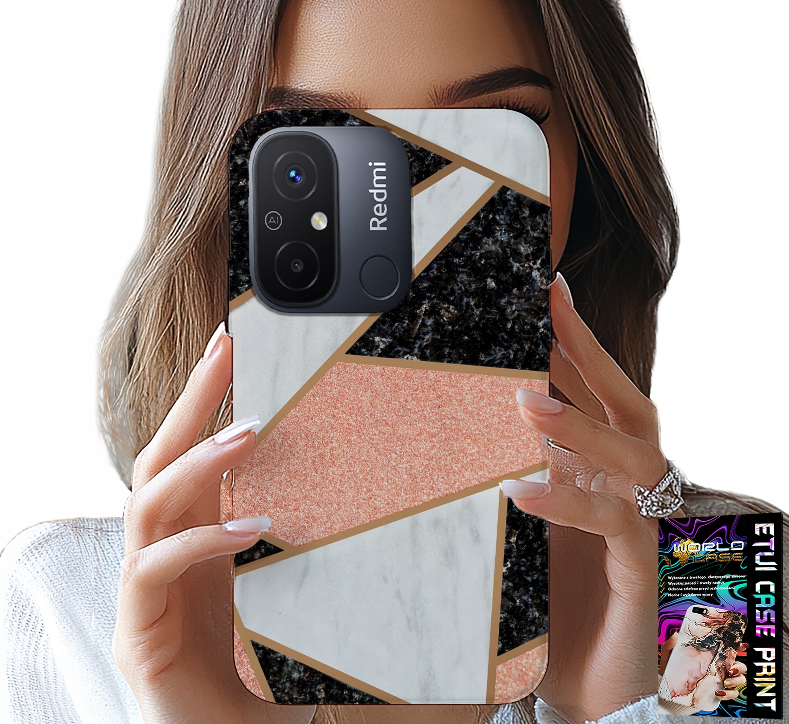 ETUI DO XIAOMI REDMI 12C - ELEGANCKIE MODNE WZORY CASE + SZKŁO