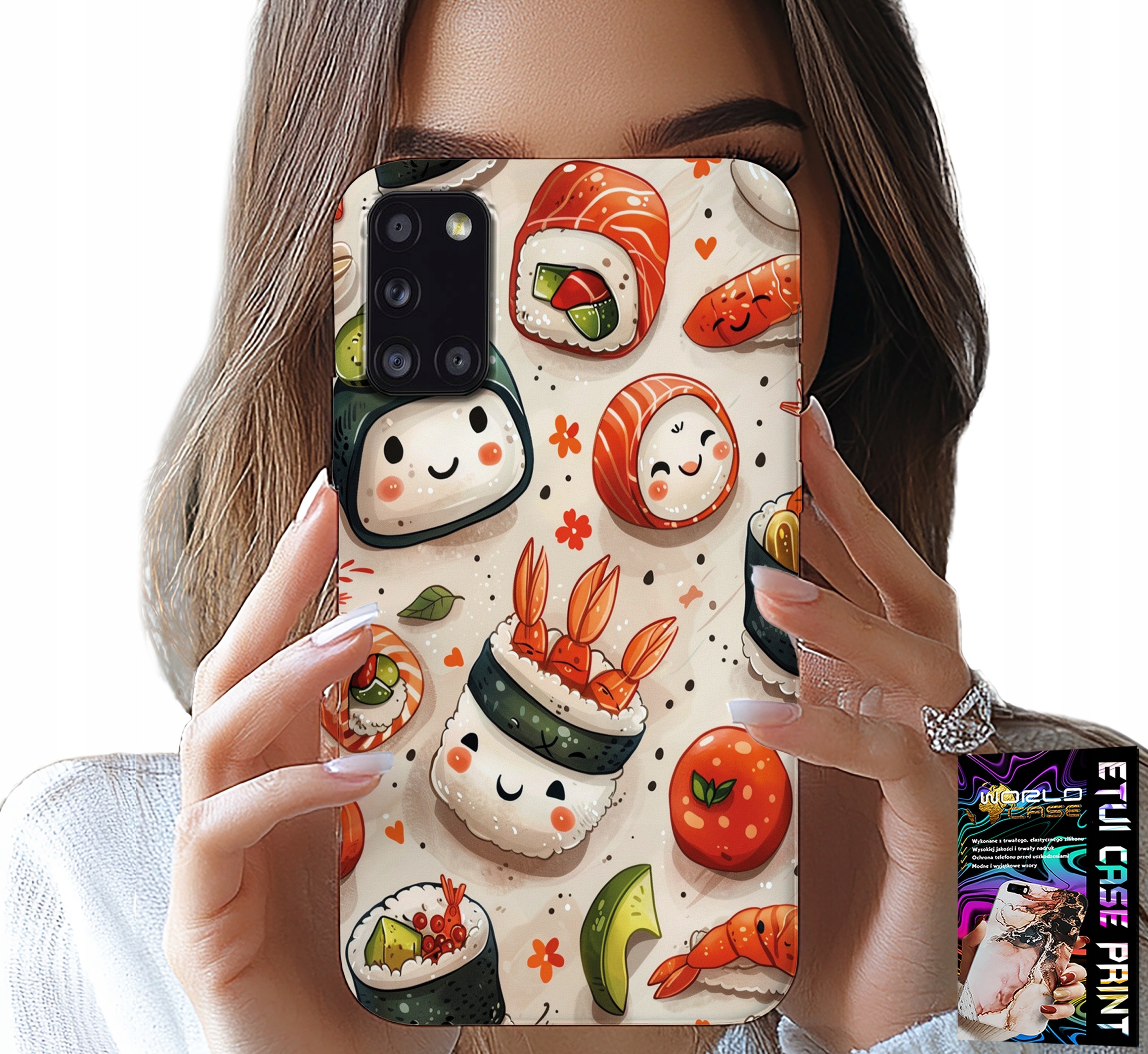 ETUI DO SAMSUNG GALAXY A31 - SŁODKIE UŚMIECHNIĘTE SUSHI OBUDOWA CASE