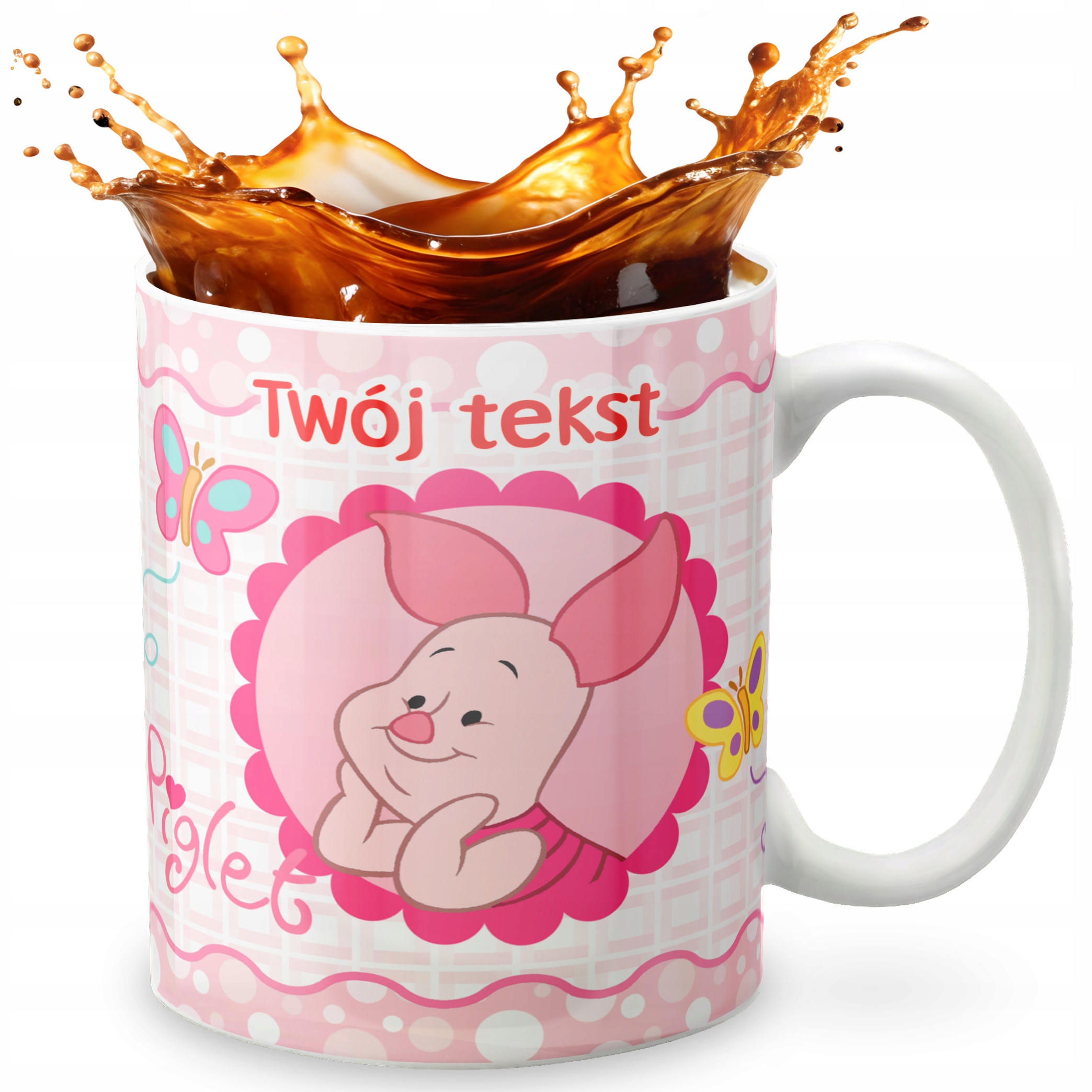 KUBEK 330ml GRAFIKA PREZENT ŚWIĘTA WZÓR - BAJKA KUBUŚ PUCHATEK + IMIĘ