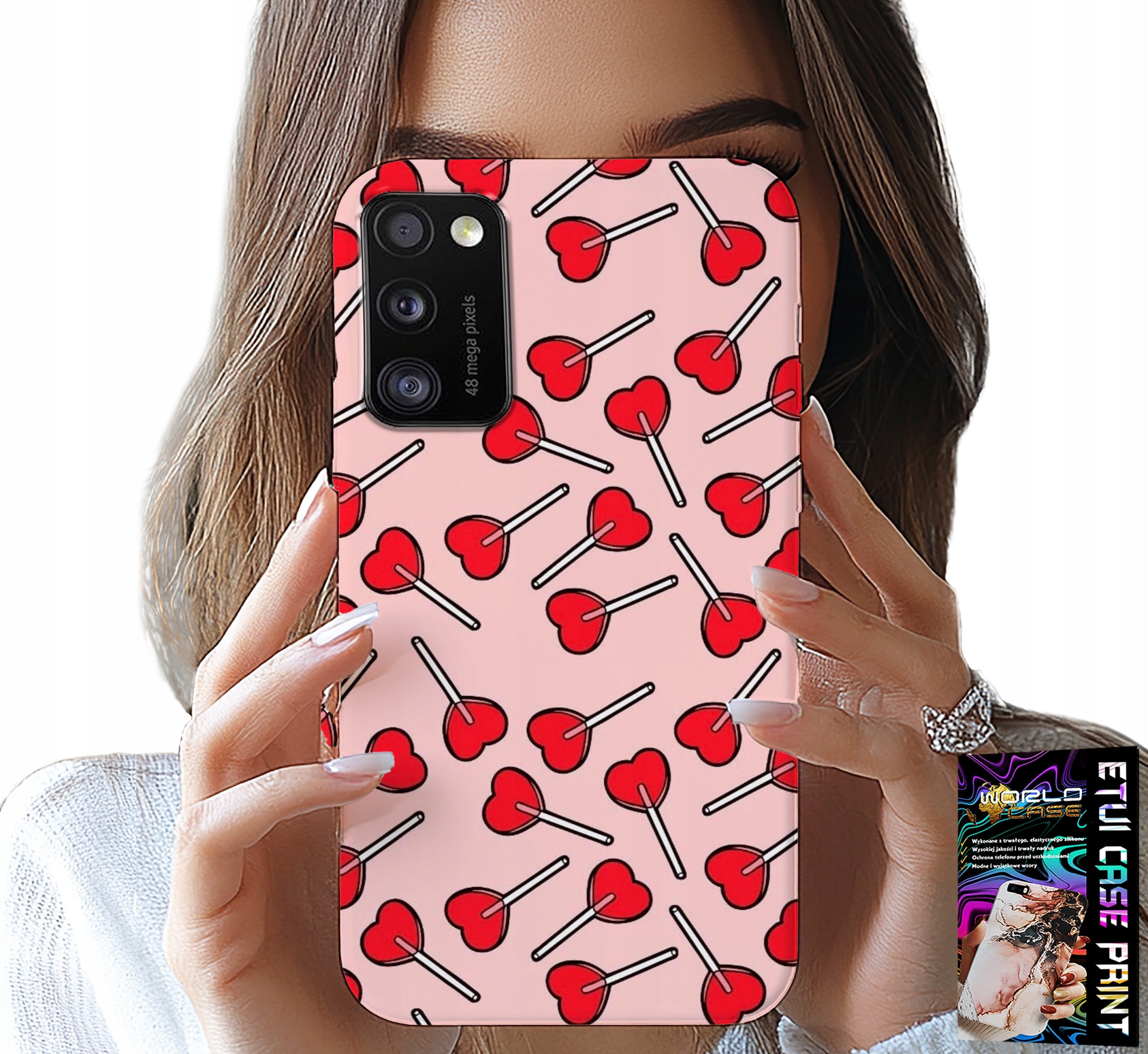 ETUI DO XIAOMI POCO M3 - KOBIECE, MODNE WZORY LIZAKI W SERCA CASE