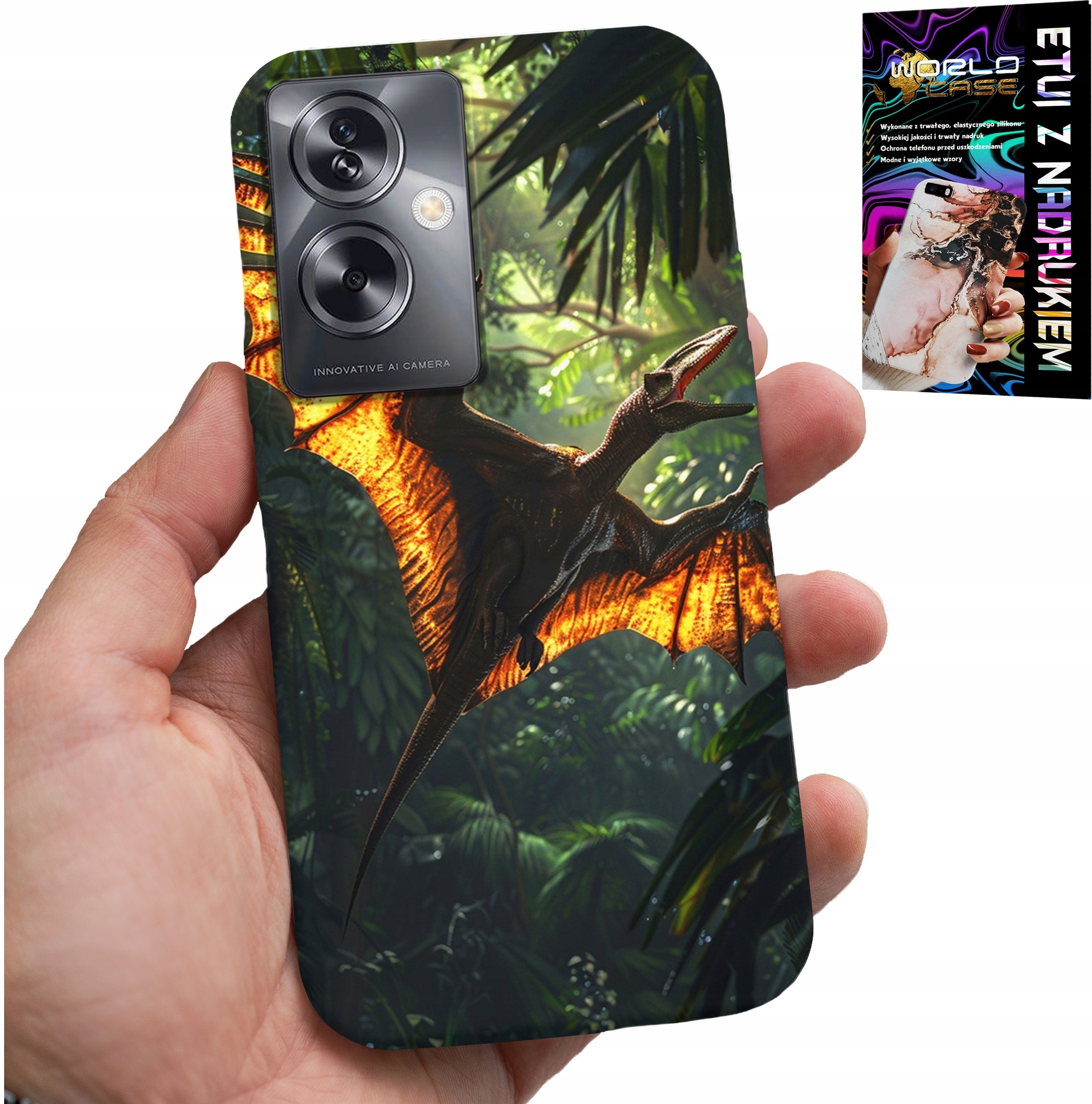 ETUI DO OPPO A79 5G - DINO DINOZAUR PTERODAKTYL FUTERAŁ PLECKI
