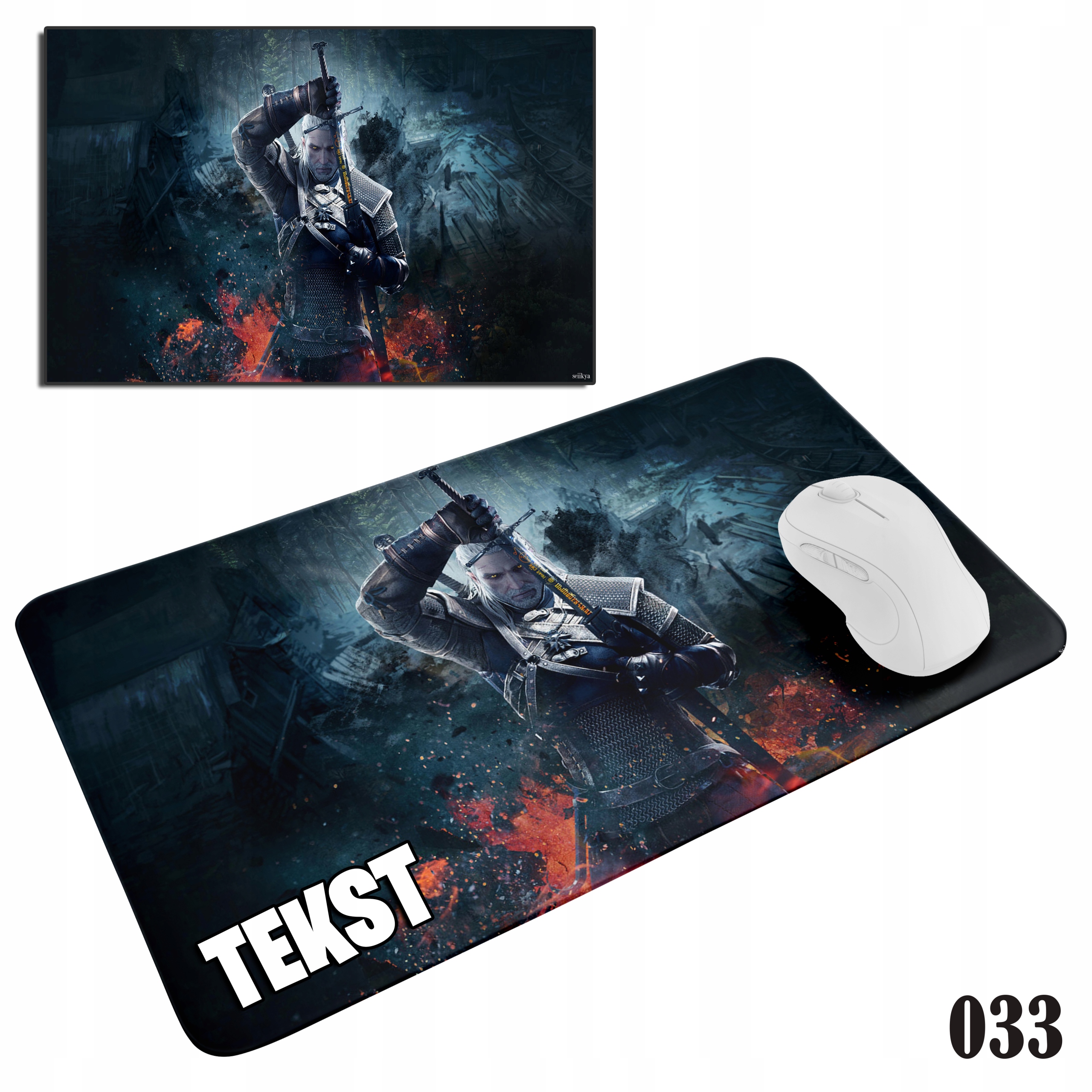 PODKŁADKA POD MYSZKĘ MYSZ WZORY DO WYBORU - WIEDŹMIN WITCHER 20x24cm