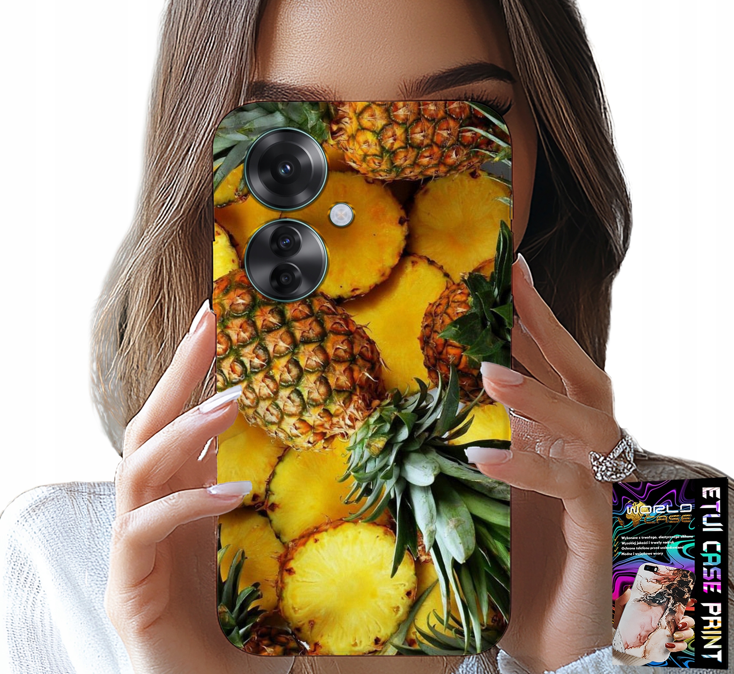 ETUI DO OPPO RENO11 F 5G - ANANAS OWOCOWY CASE OBUDOWA + FOLIA