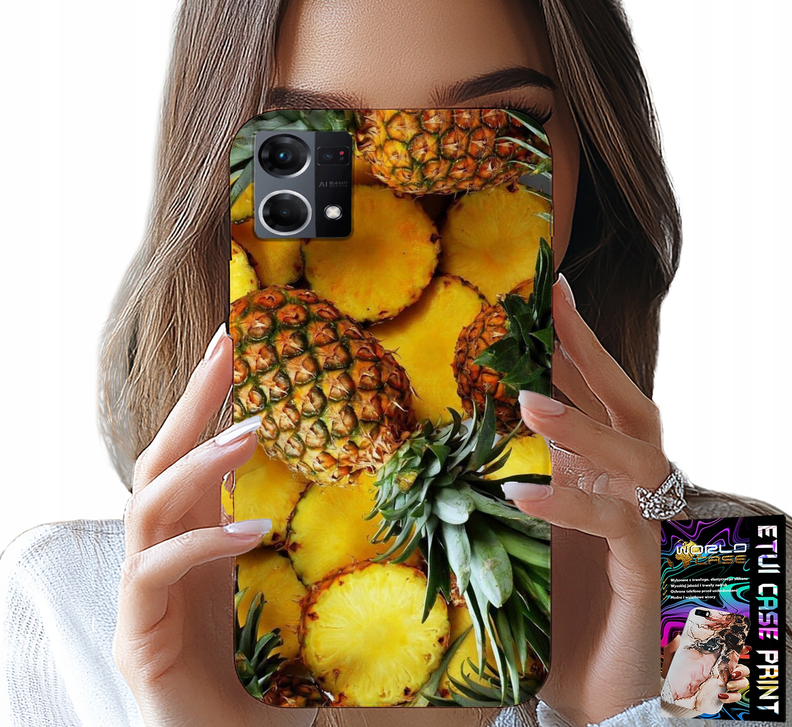 ETUI DO OPPO RENO7 4G - ANANAS OWOCOWY CASE OBUDOWA + SZKŁO