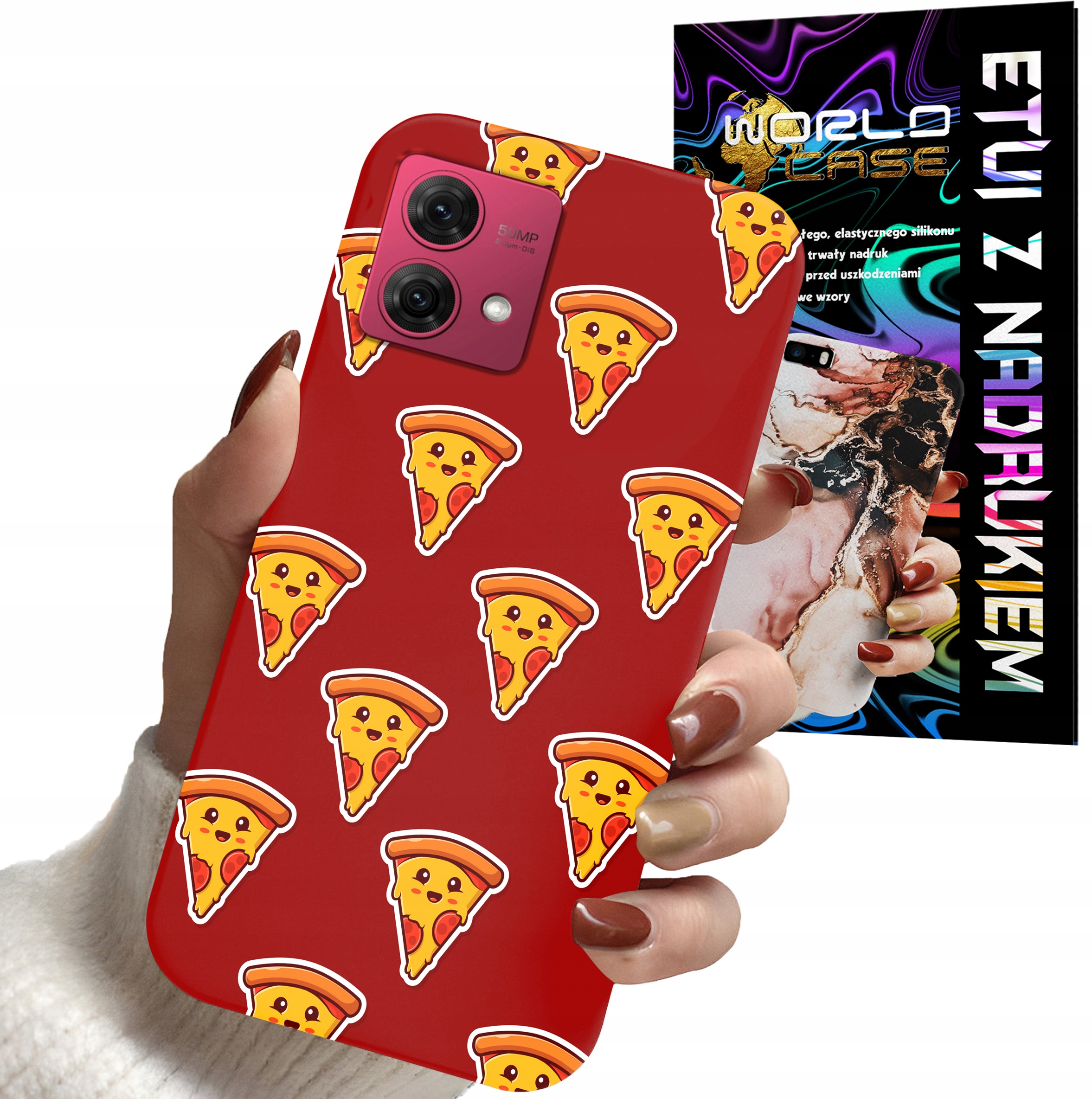 ETUI CASE DO MOTOROLA EDGE 40 NEO - PIZZA DAMSKIE WZORY PĄCZKI PLECKI