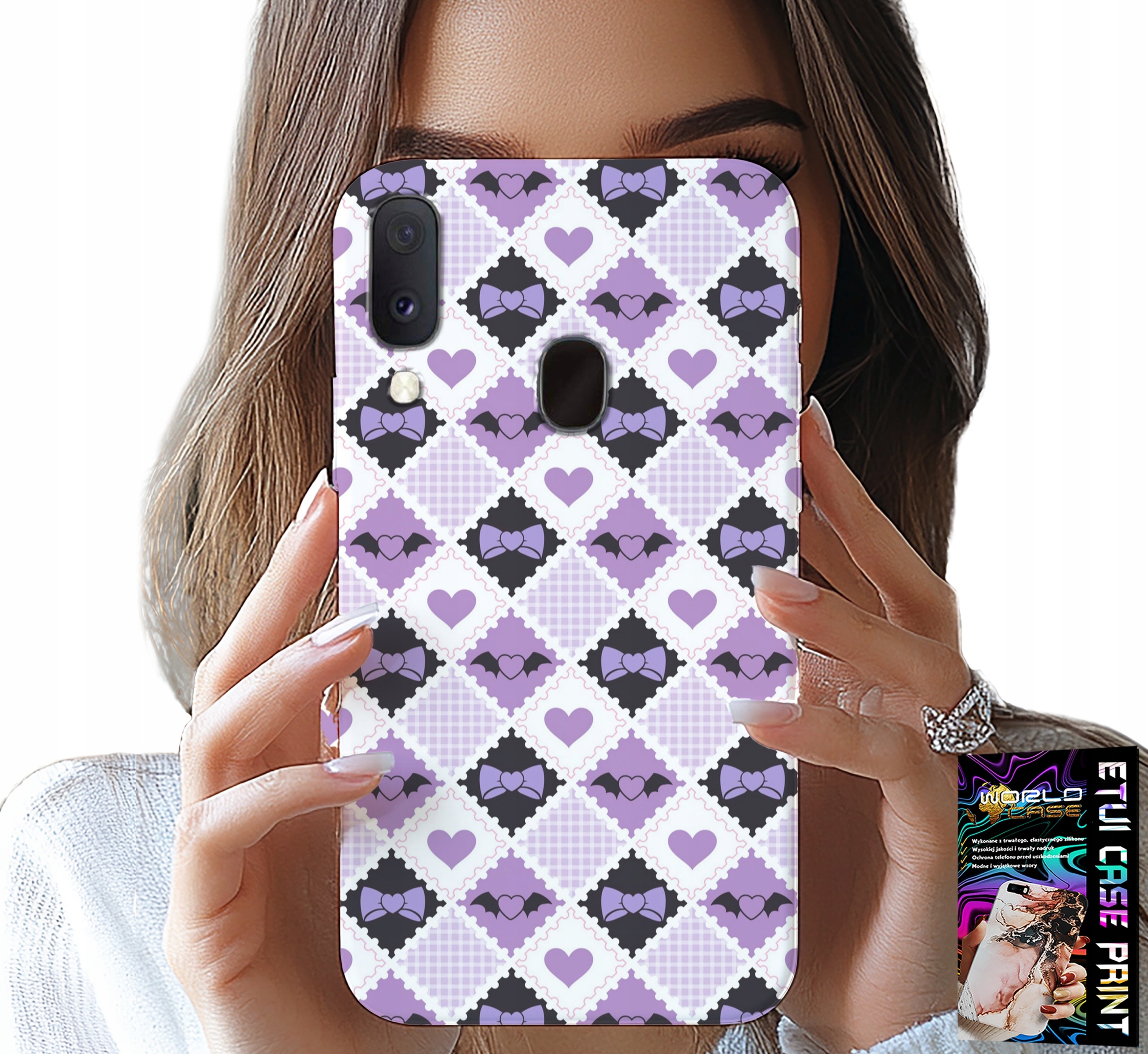 ETUI DO SAMSUNG GALAXY A20E - MODNE SERCA KOKARDKI KOKARDA + SZKŁO