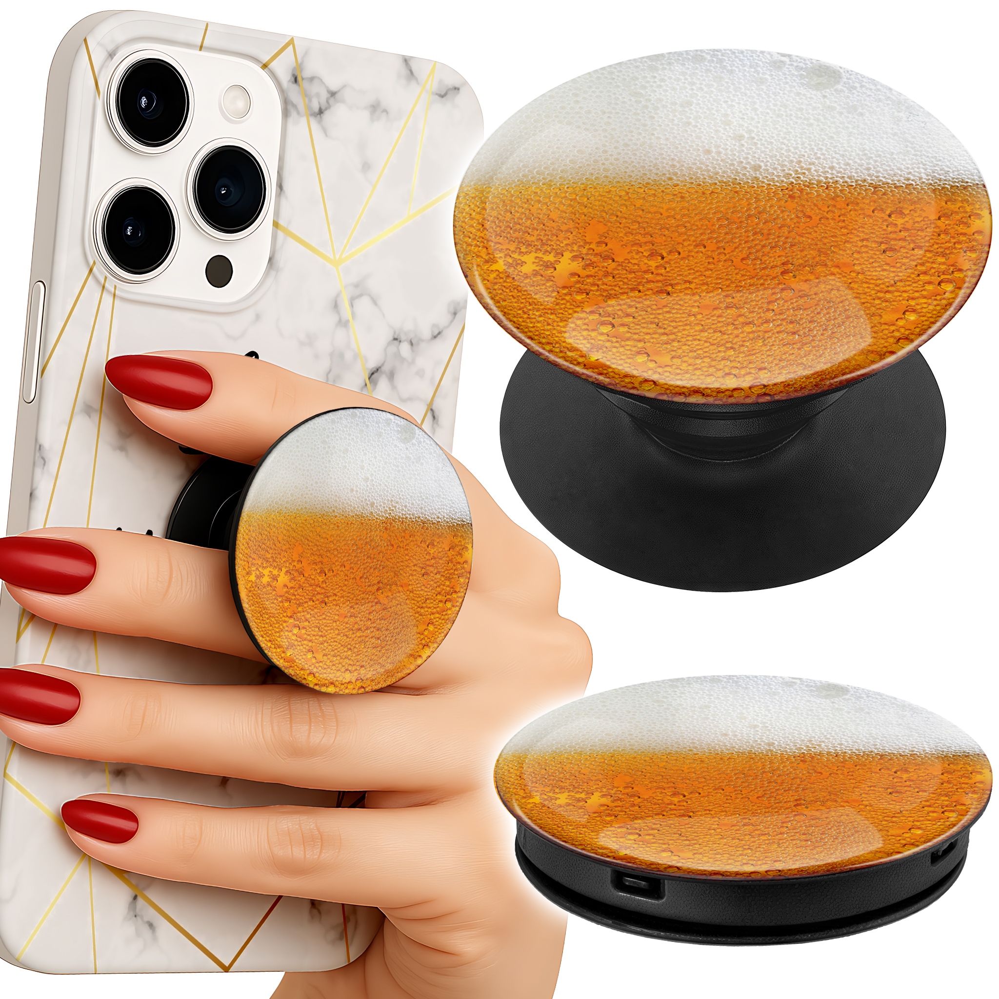 Uchwyt do telefonu Popsocket na palce/stojak PIWO, KUFEL PIWA WZORY
