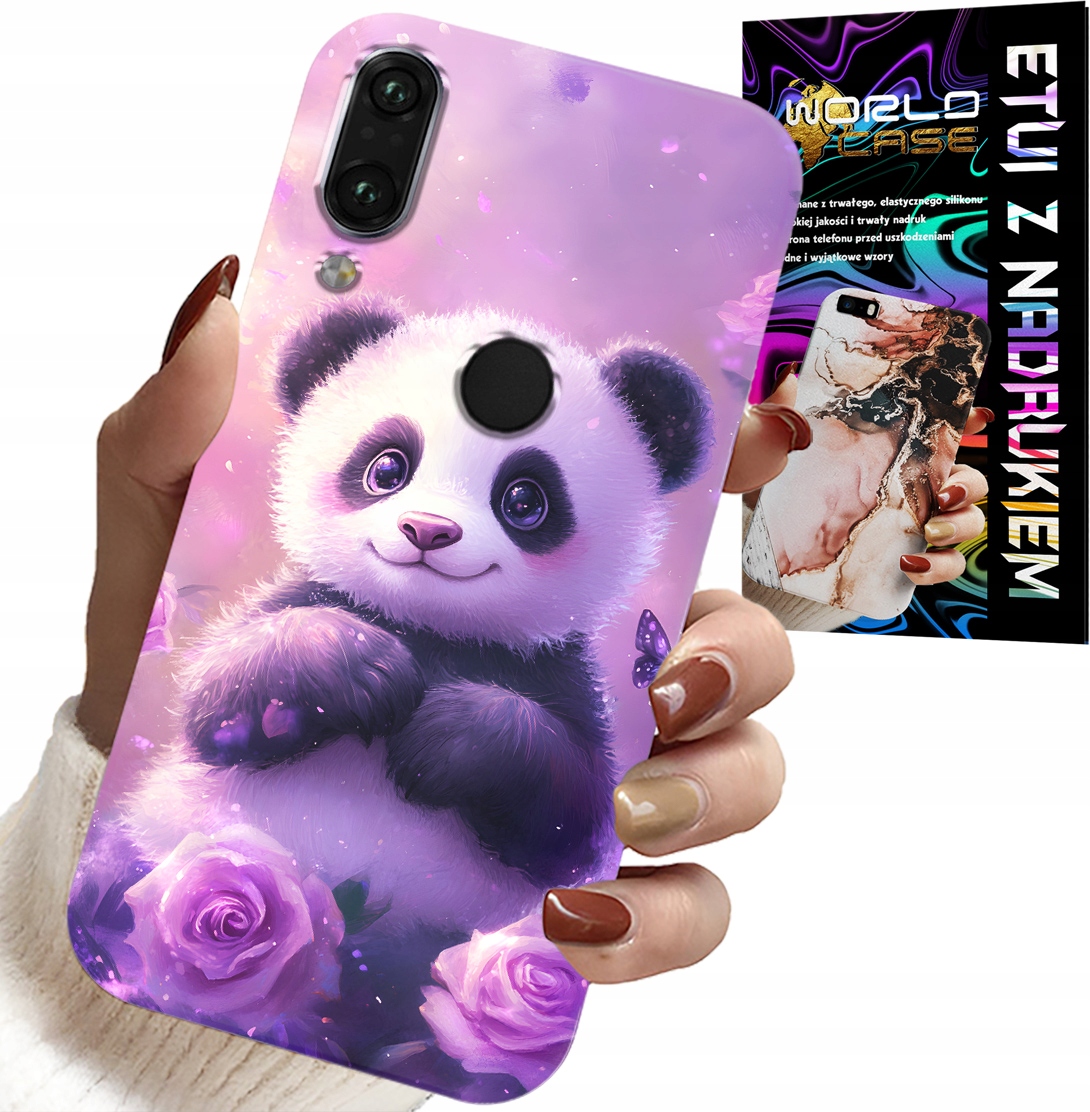 ETUI DO HUAWEI P SMART 2019 - SŁODKA PANDA WZORY DLA DZIECI + SZKŁO