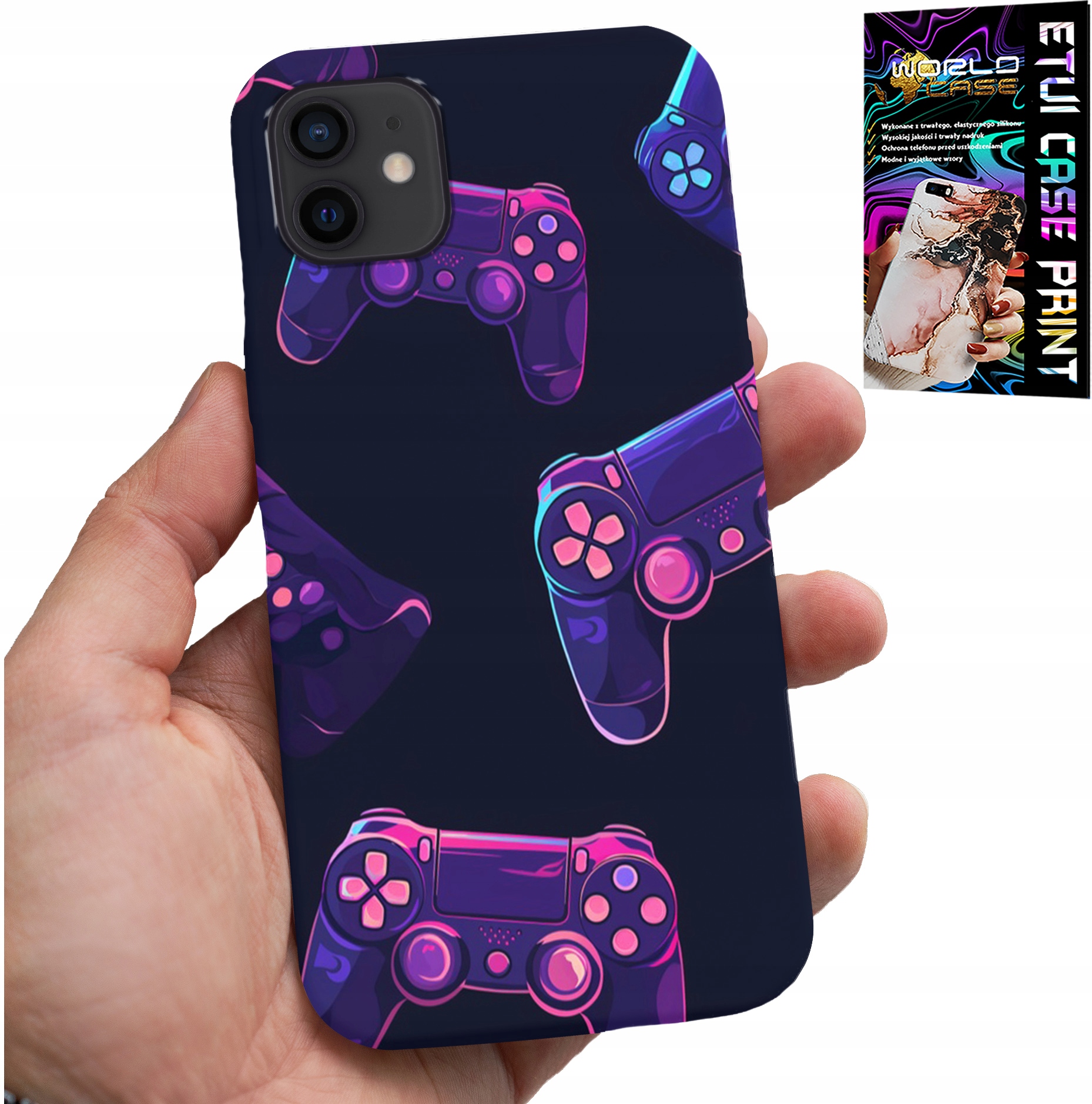 ETUI DO IPHONE 12 - CASE DLA GRACZA, WZORY Z GIER + SZKŁO