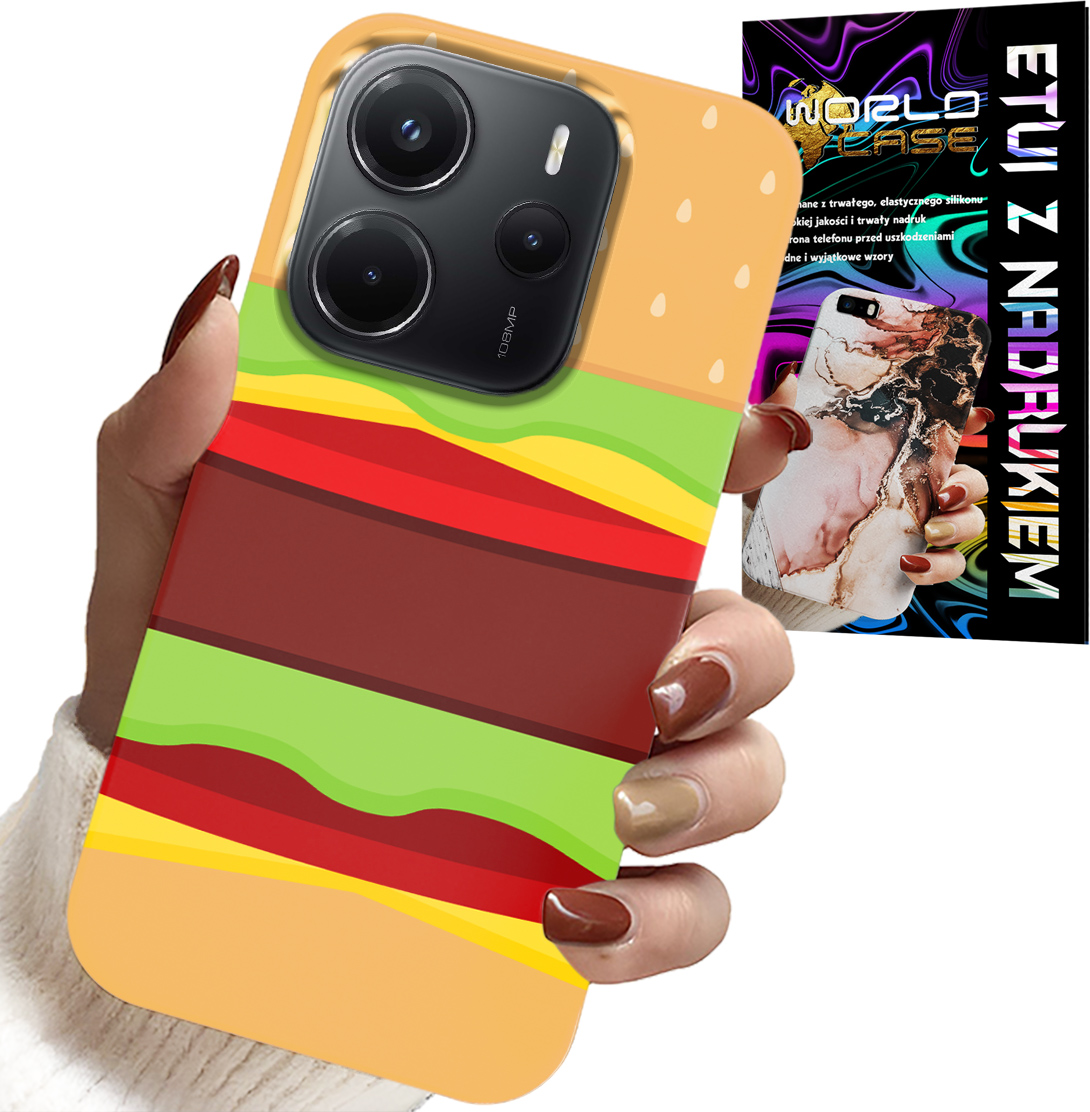 ETUI DO XIAOMI NOTE 14 4G - CASE BURGER CHEESEBURGER OBUDOWA PREZENT
