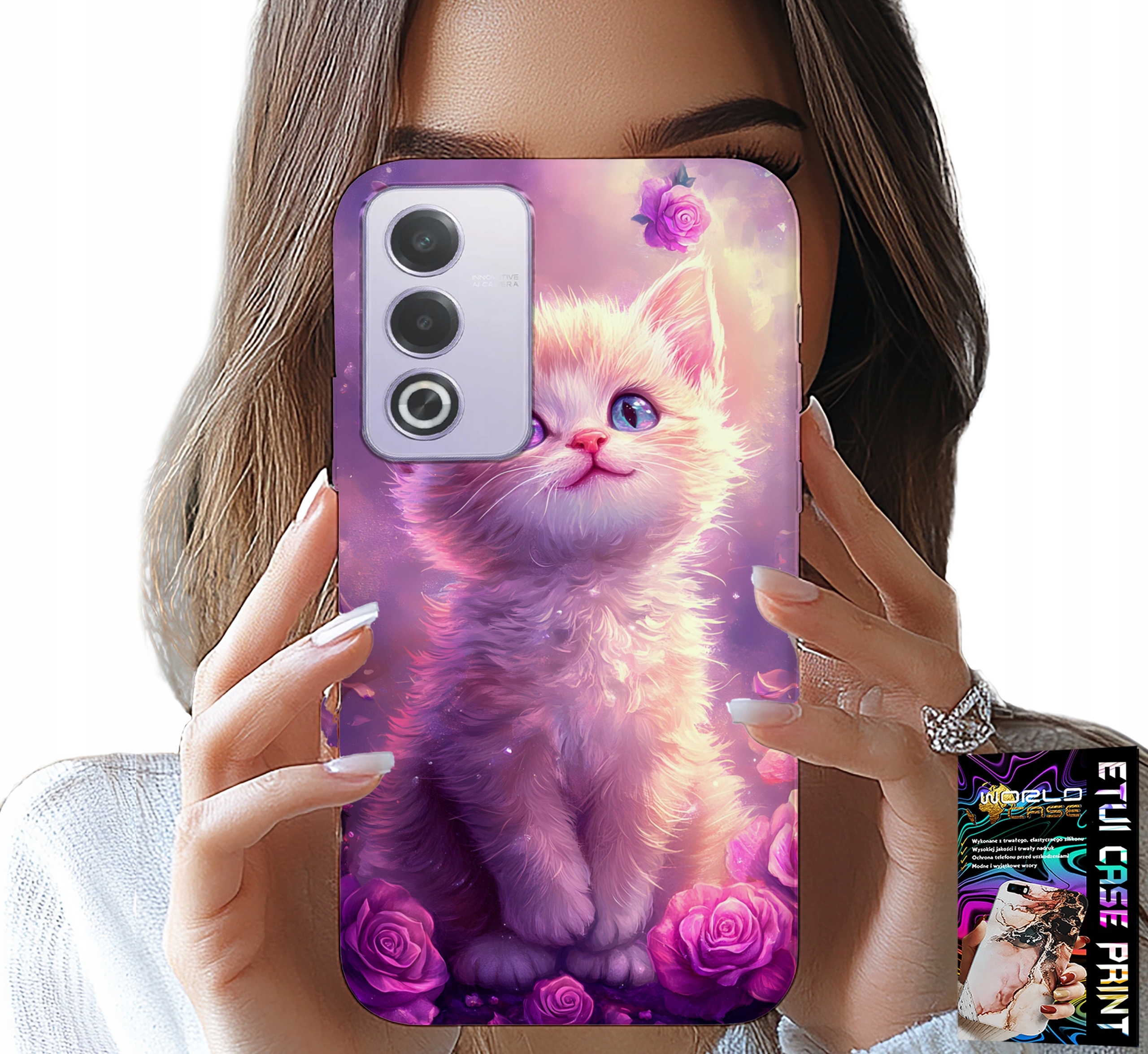 ETUI DO OPPO A80 5G - SŁODKI KOTEK, KOT, WZORY ZE ZWIERZĘTAMI