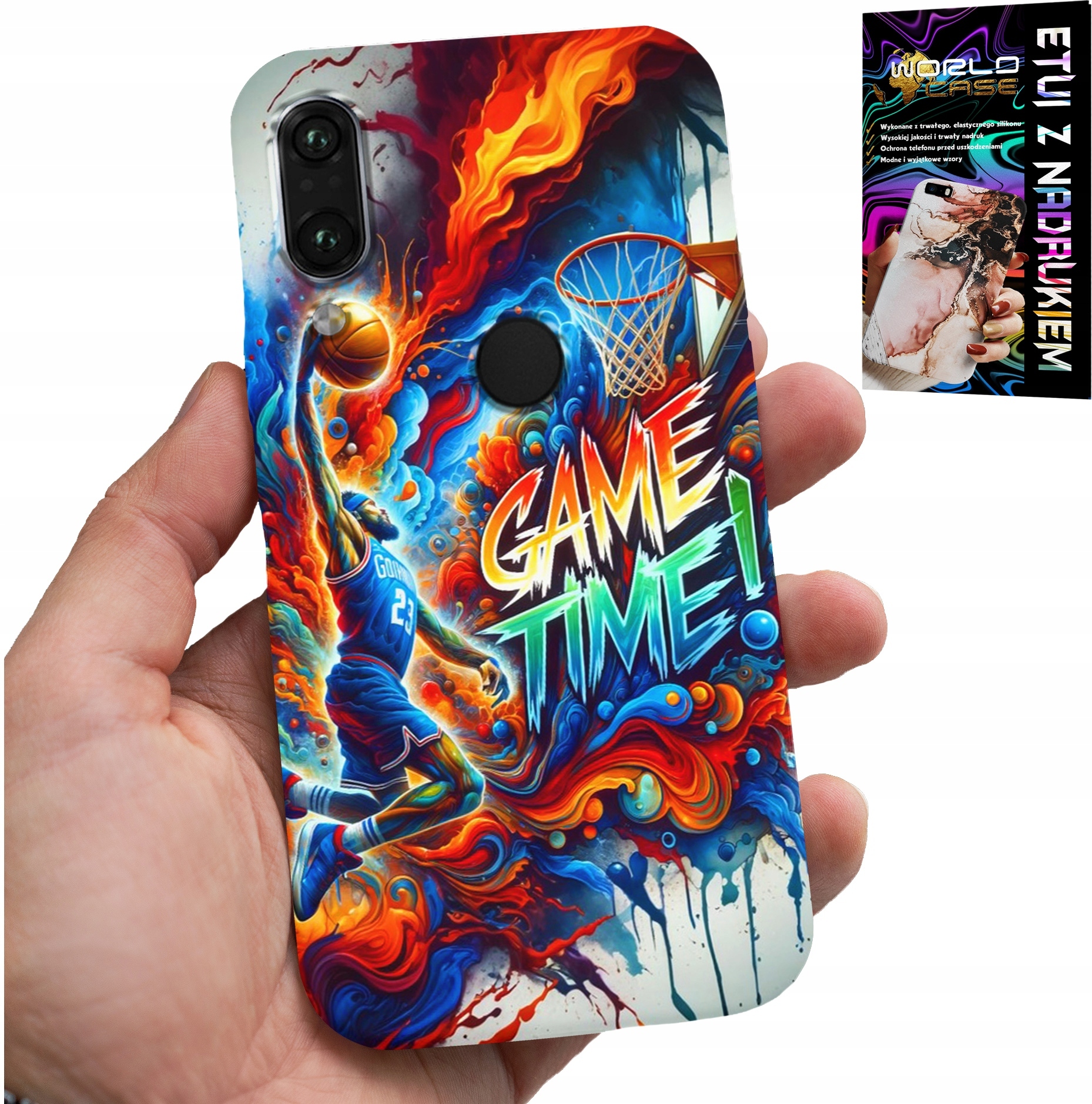ETUI DO HUAWEI P SMART 2019 - KOSZYKÓWKA NBA GAME TIME, CASE + SZKŁO