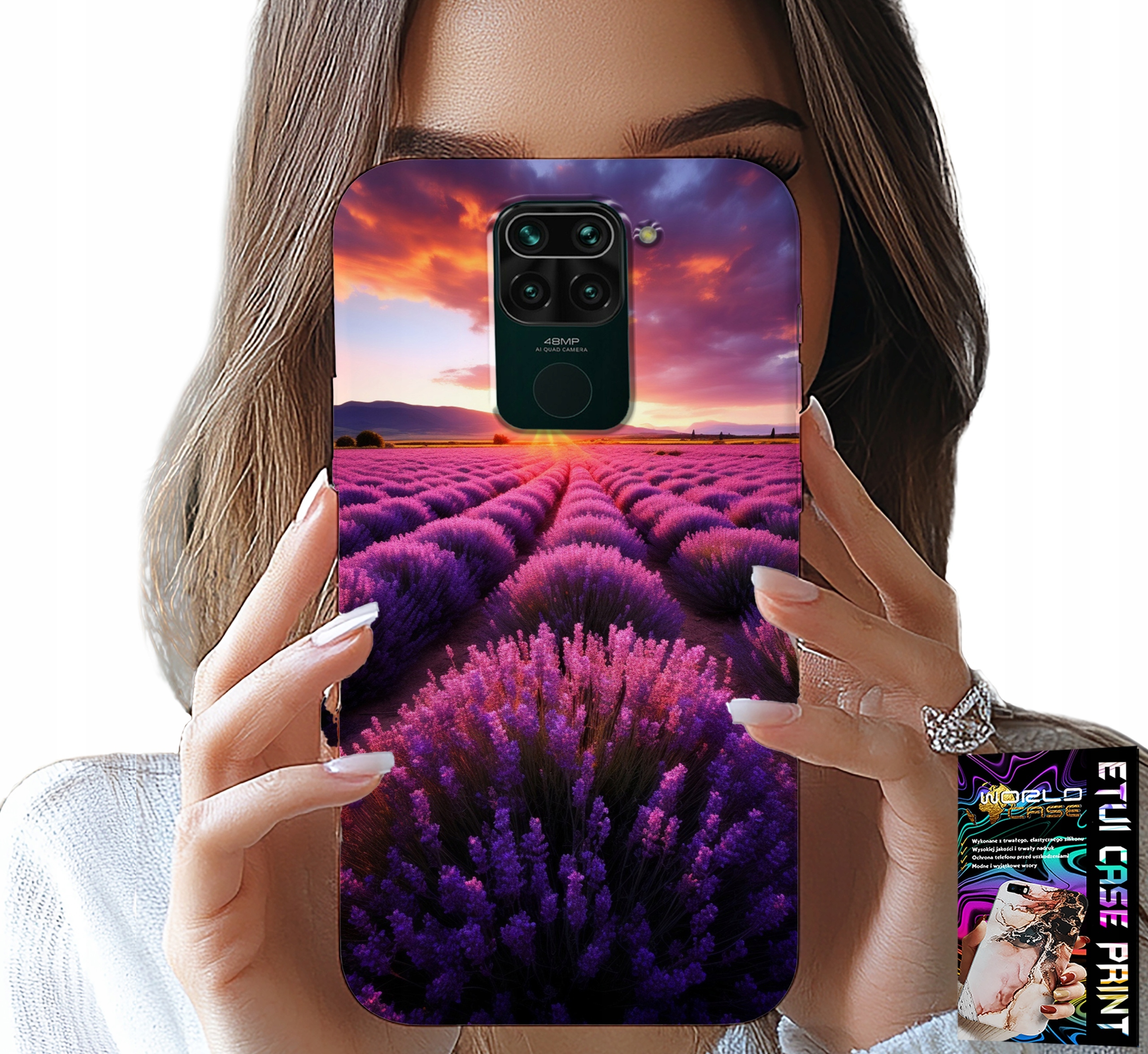 ETUI DO XIAOMI NOTE 9 - POLE LAWENDY, PIĘKNE KRAJOBRAZY, WZORY